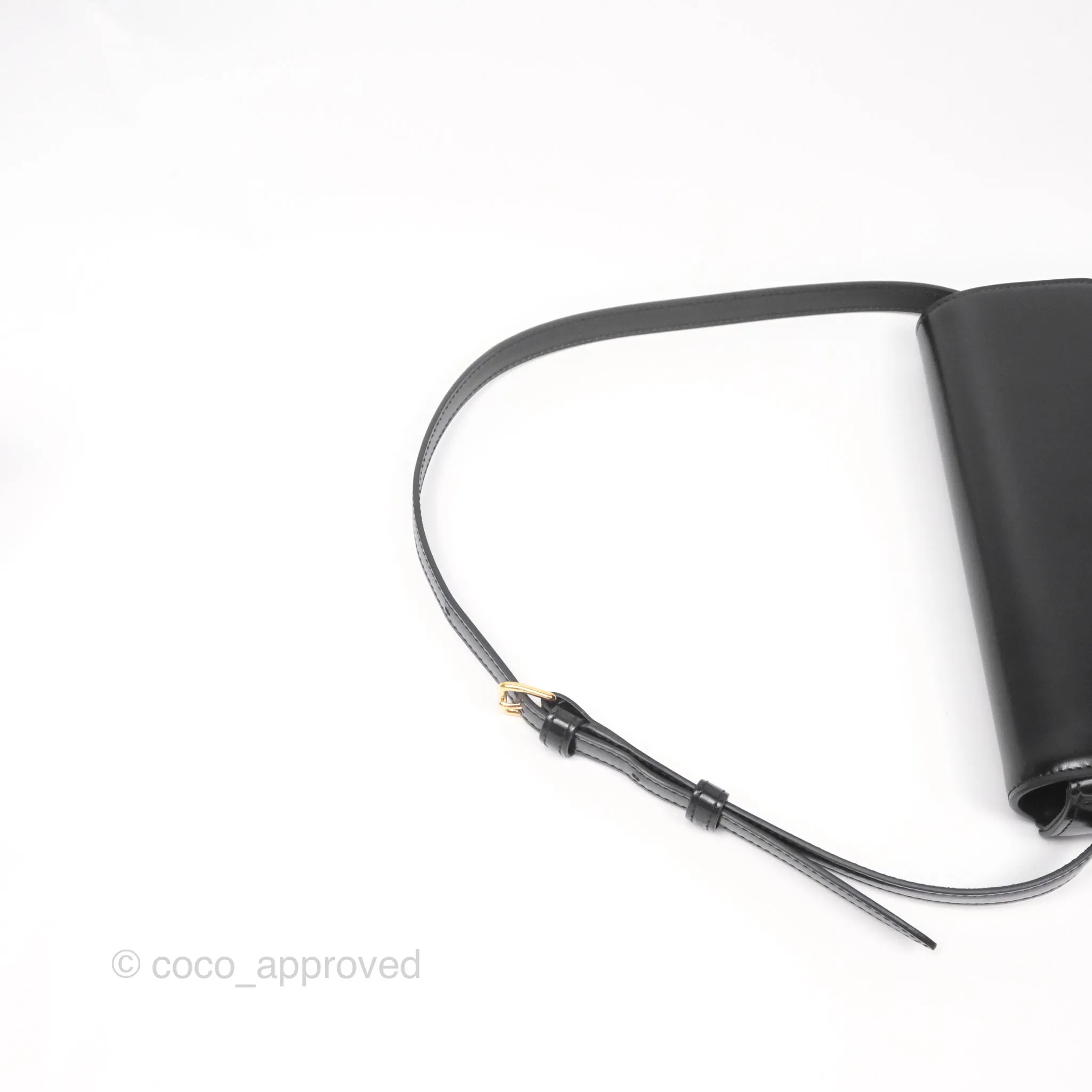 Celine Triomphe Shoulder Bag Black Calfskin