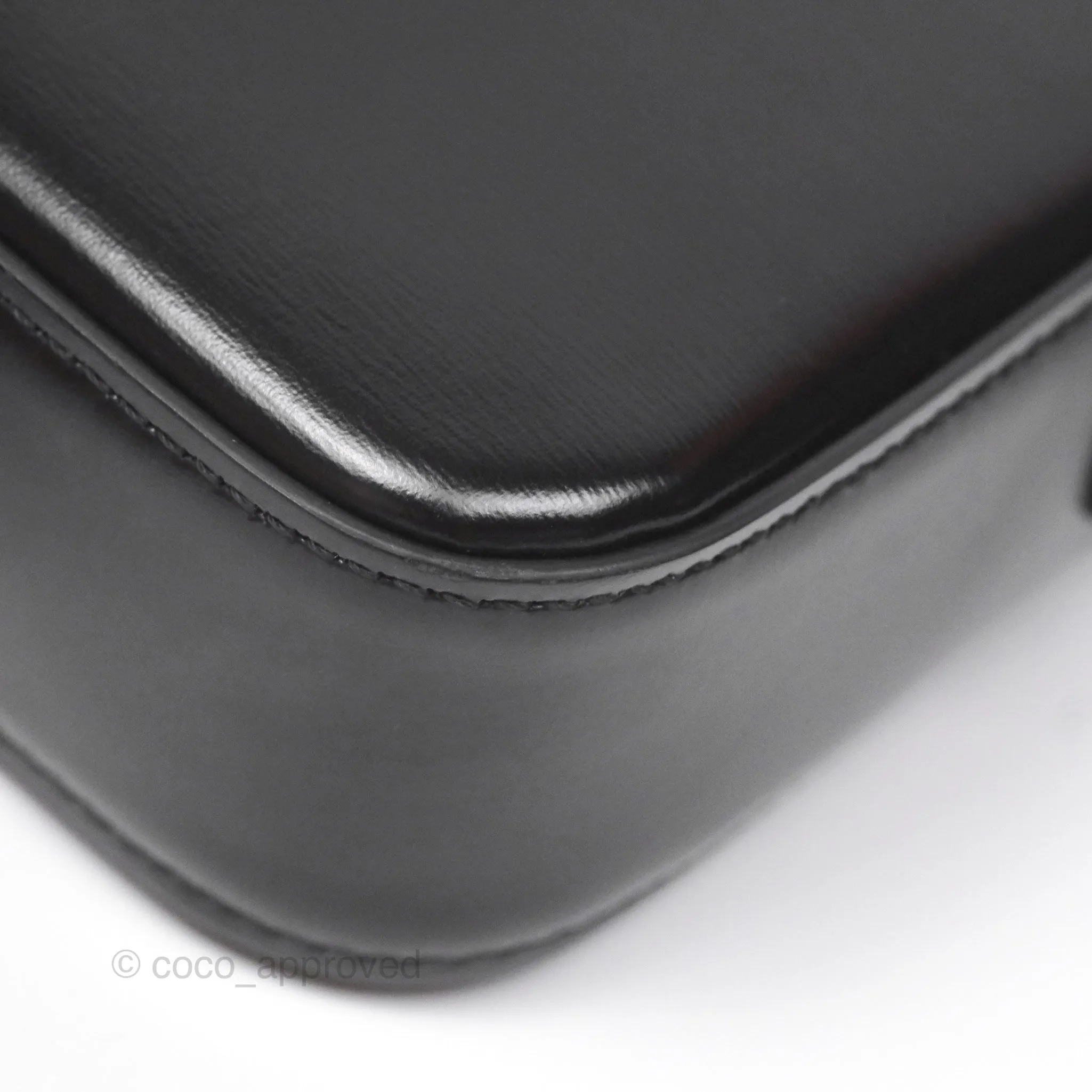 Celine Triomphe Shoulder Bag Black Calfskin