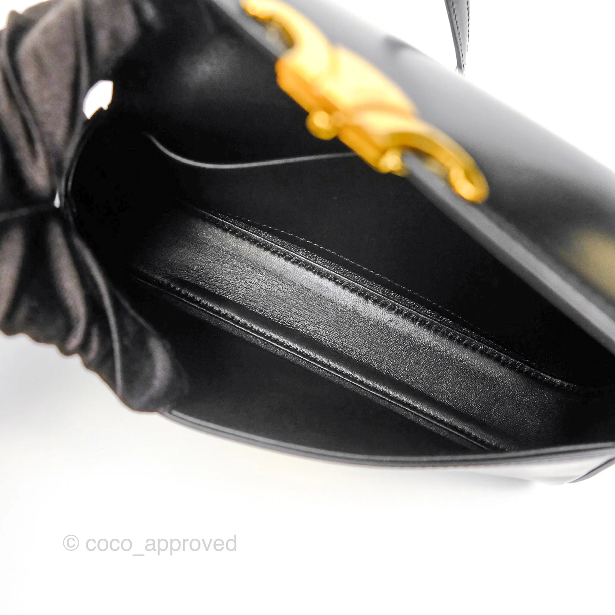 Celine Triomphe Shoulder Bag Black Calfskin