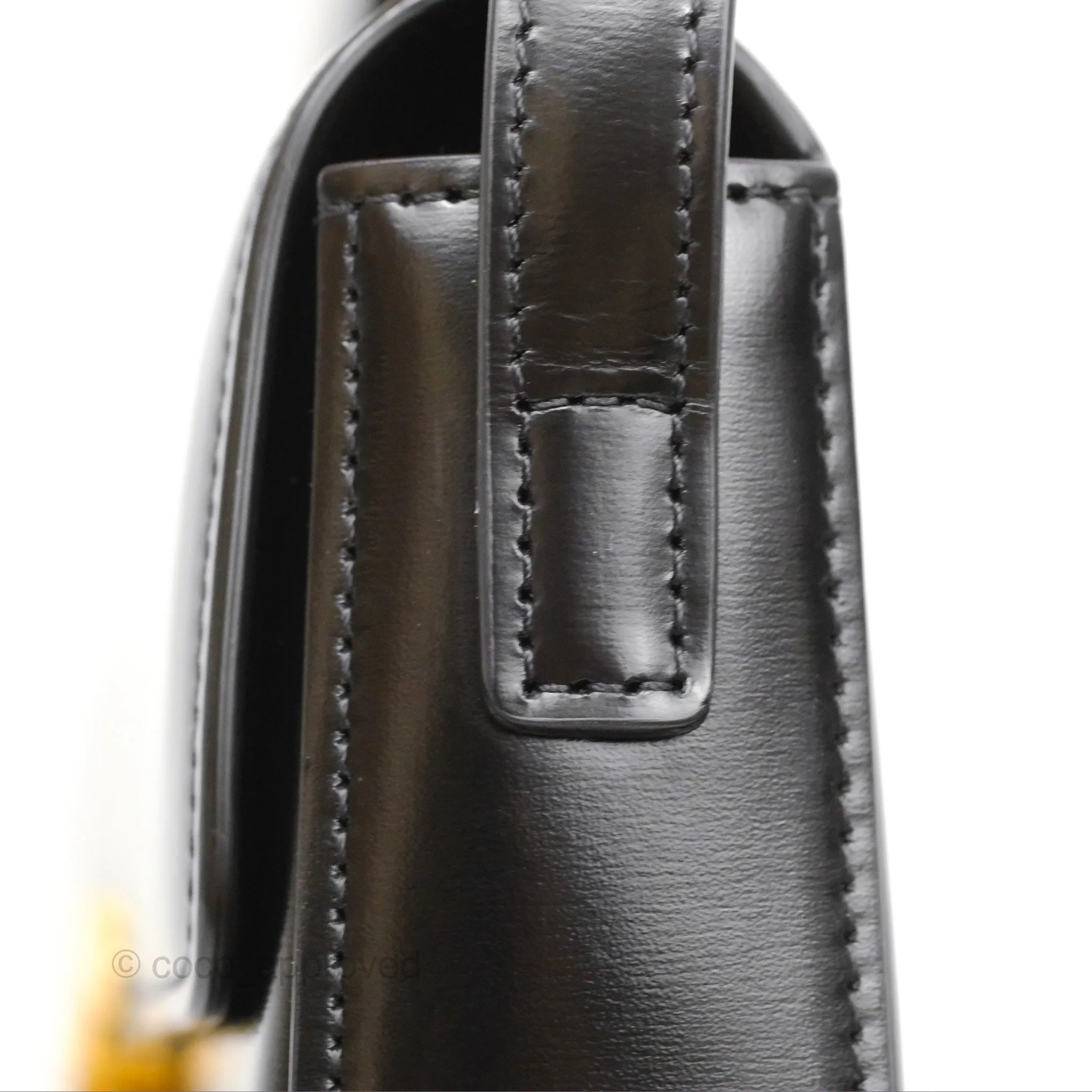 Celine Triomphe Shoulder Bag Black Calfskin