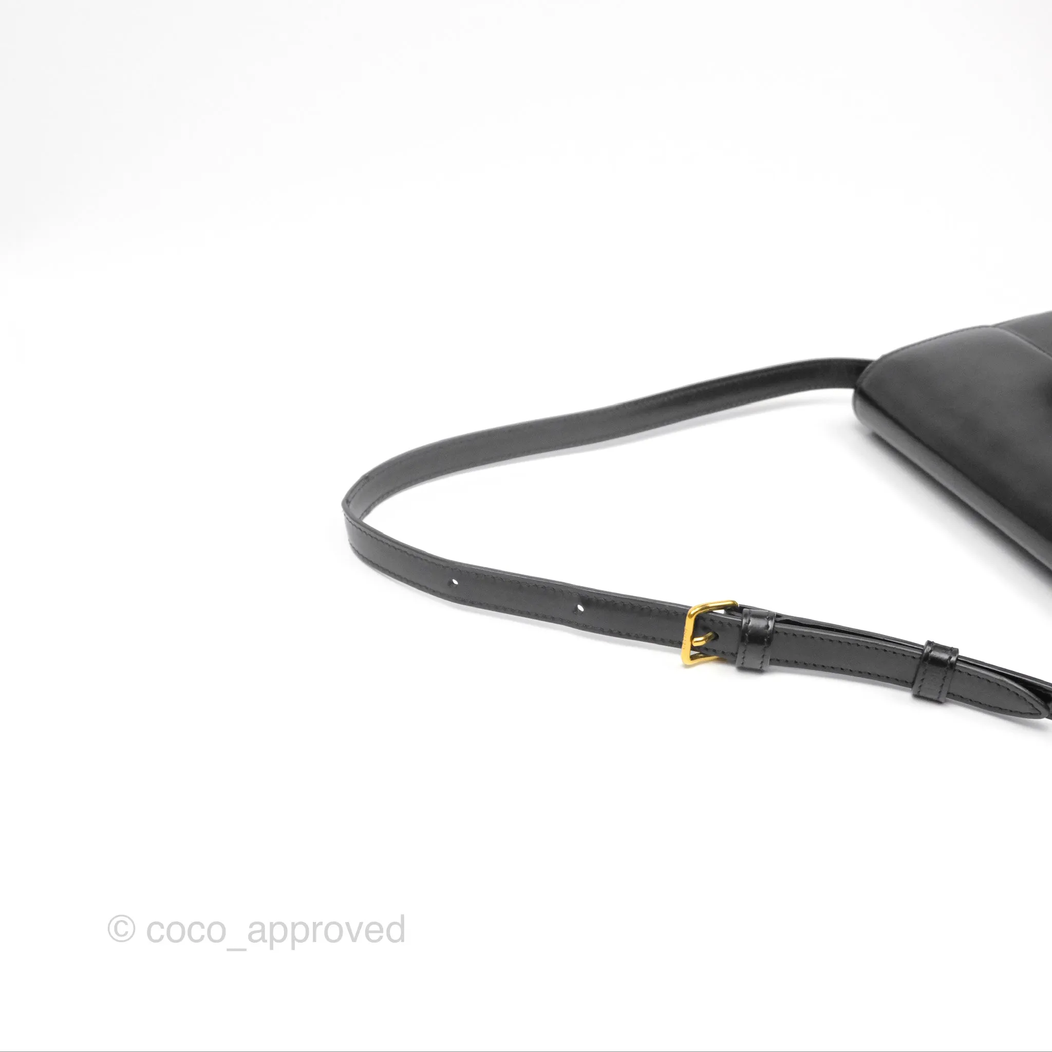 Celine Triomphe Shoulder Bag Black Calfskin