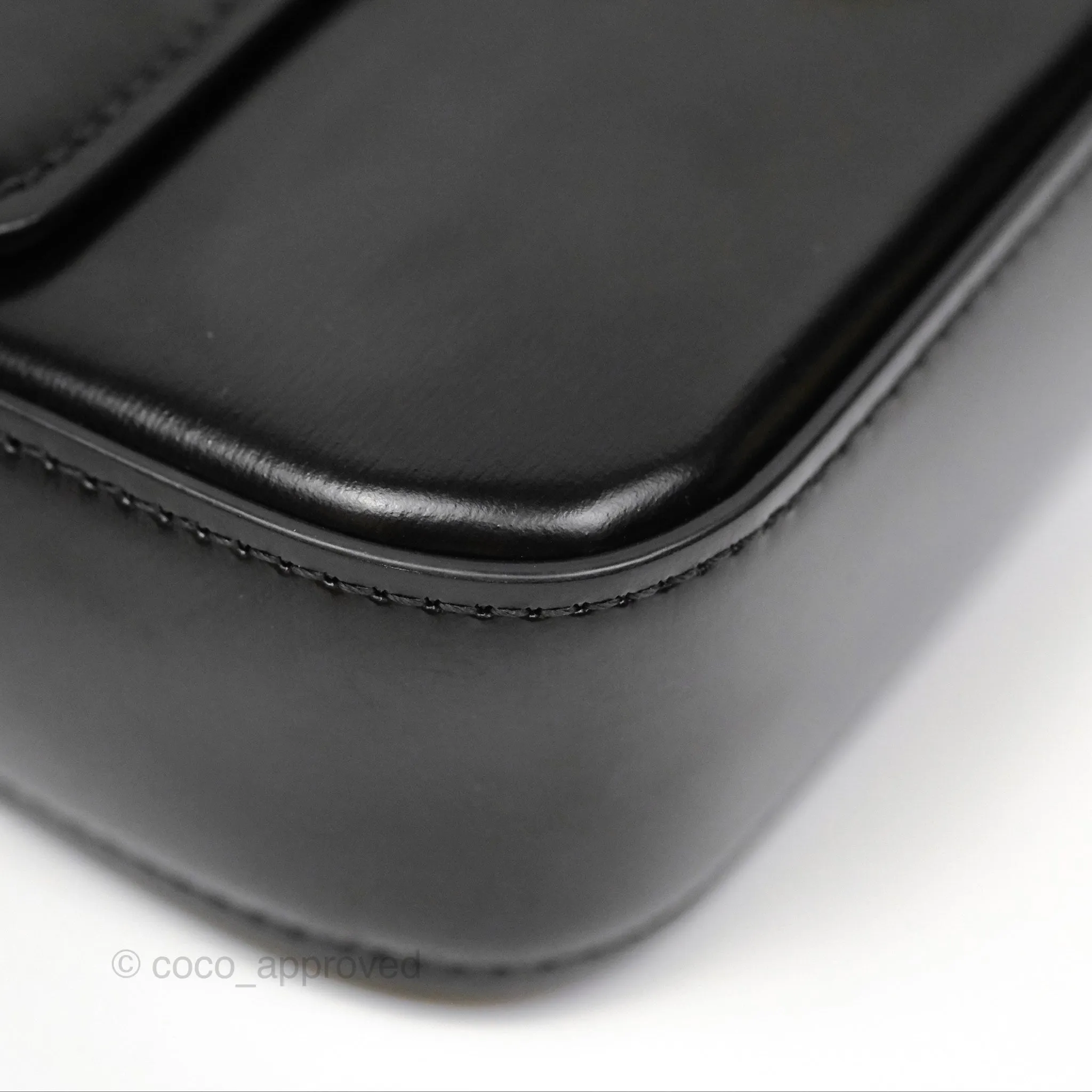 Celine Triomphe Shoulder Bag Black Calfskin