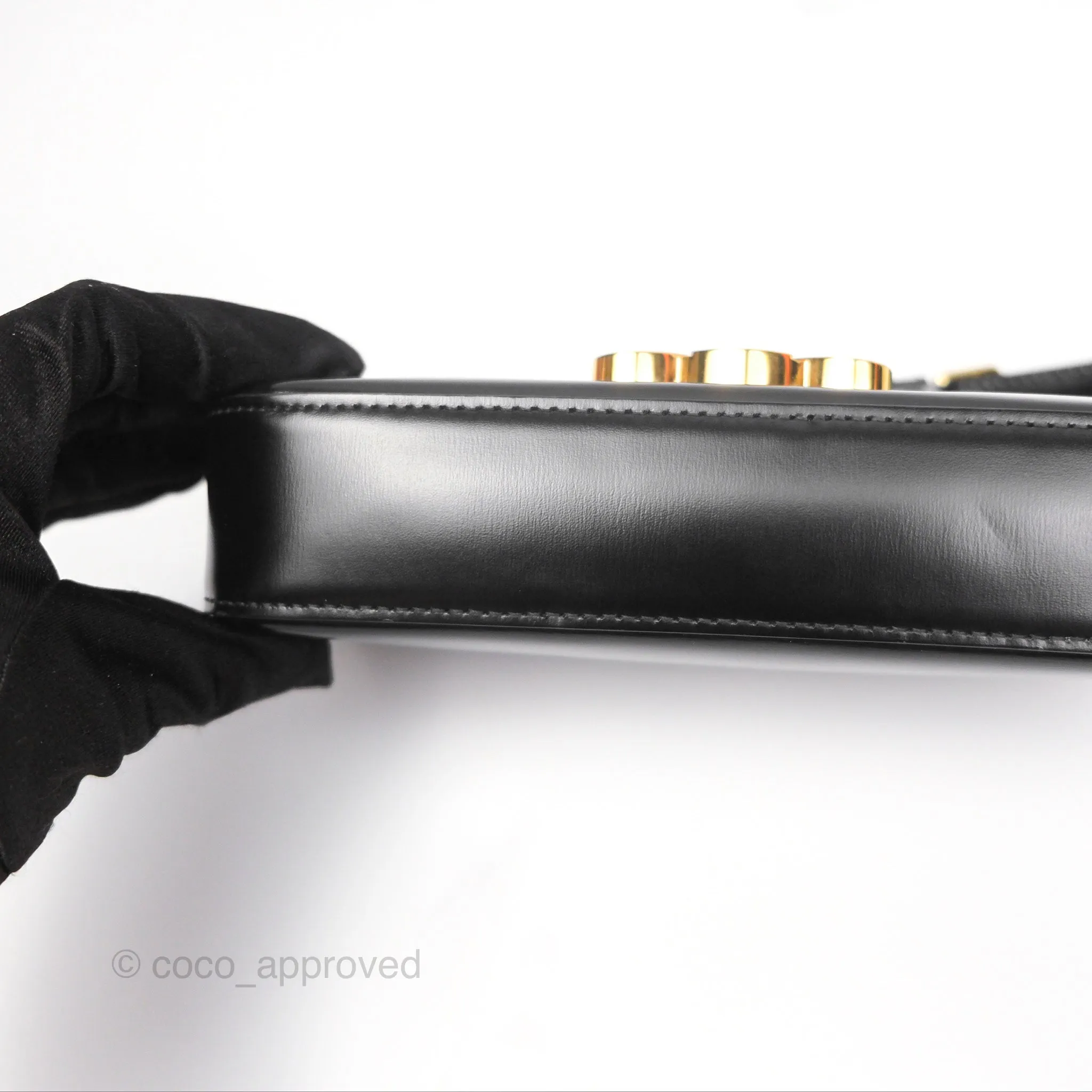 Celine Triomphe Shoulder Bag Black Calfskin