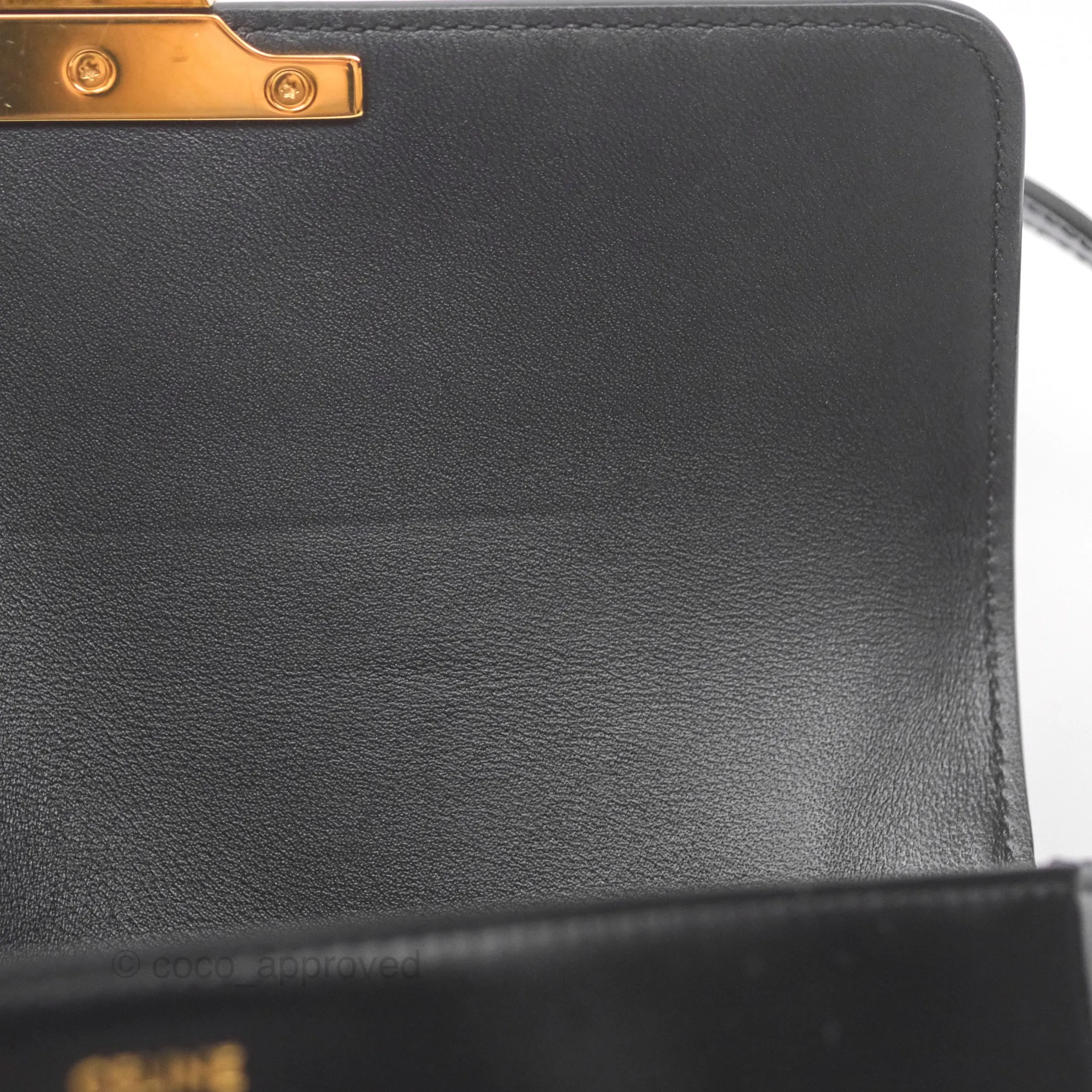 Celine Triomphe Shoulder Bag Black Calfskin
