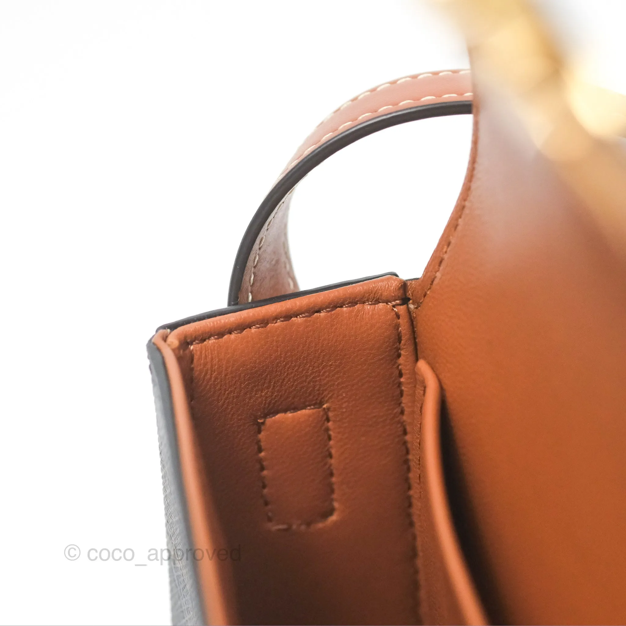 Celine Triomphe Shoulder Bag Tan Calfskin Triomphe Canvas