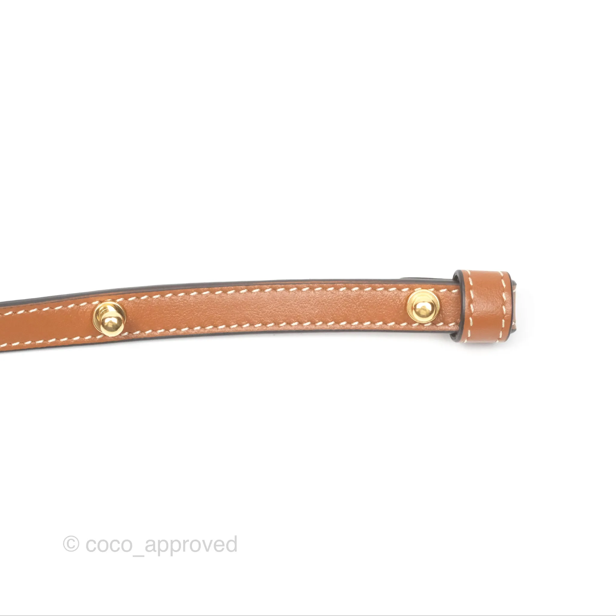 Celine Wallet On Strap Triomphe Canvas Tan Lambskin