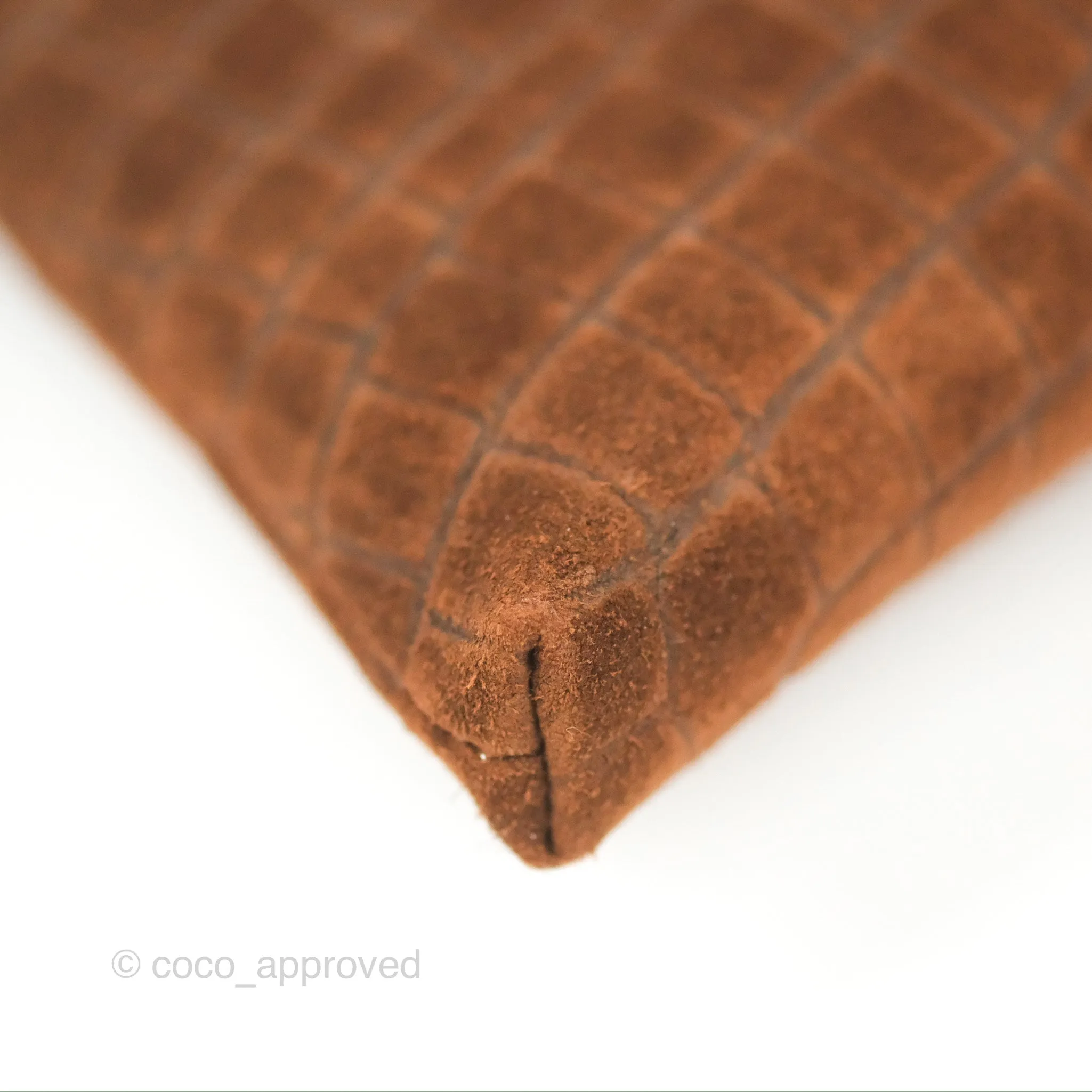 Celine Wiltern Clutch Triomphe Soft Crocodile Embossed Suede Calfskin Brown