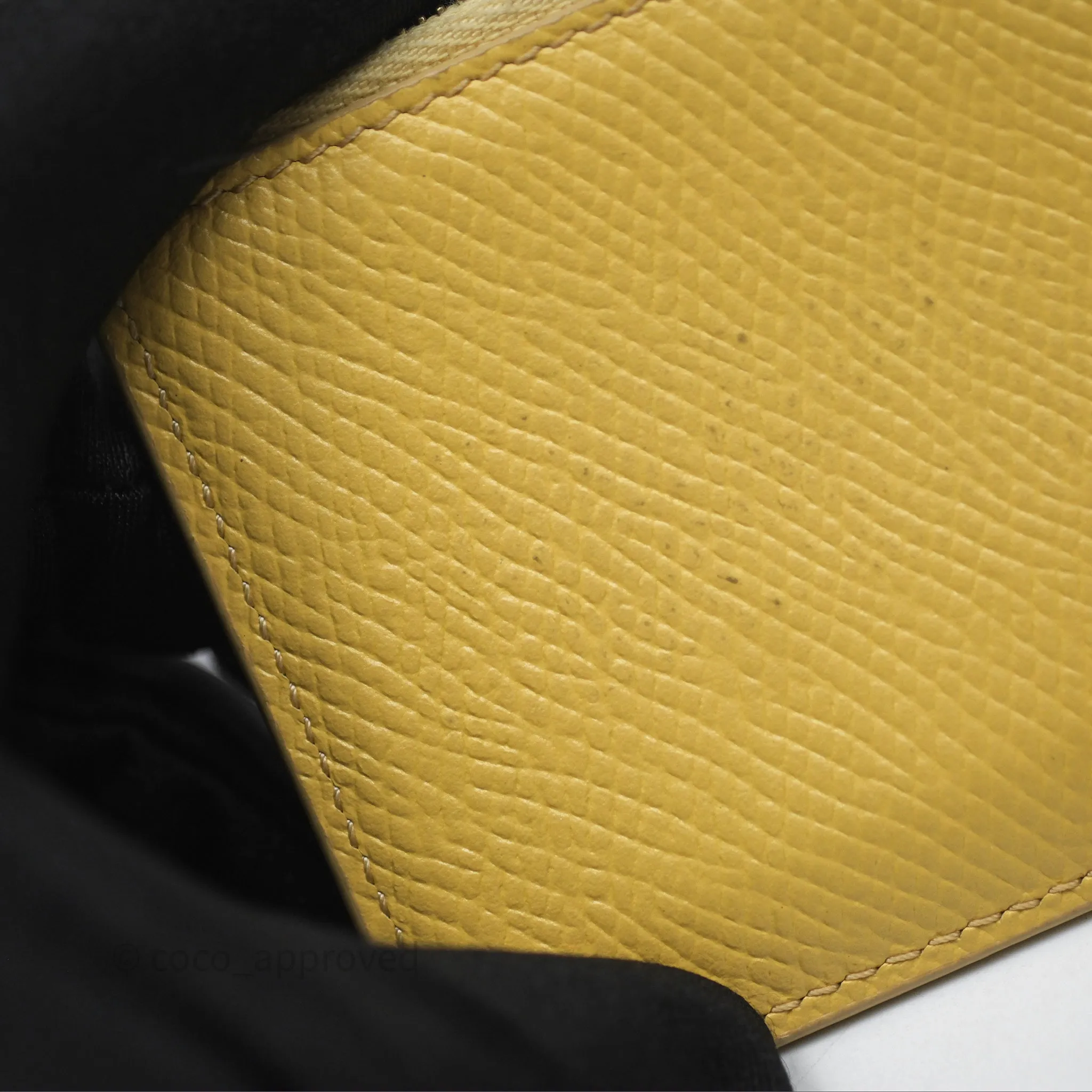 Celine Zipped Card Holder in Grained Calfskin Yellow