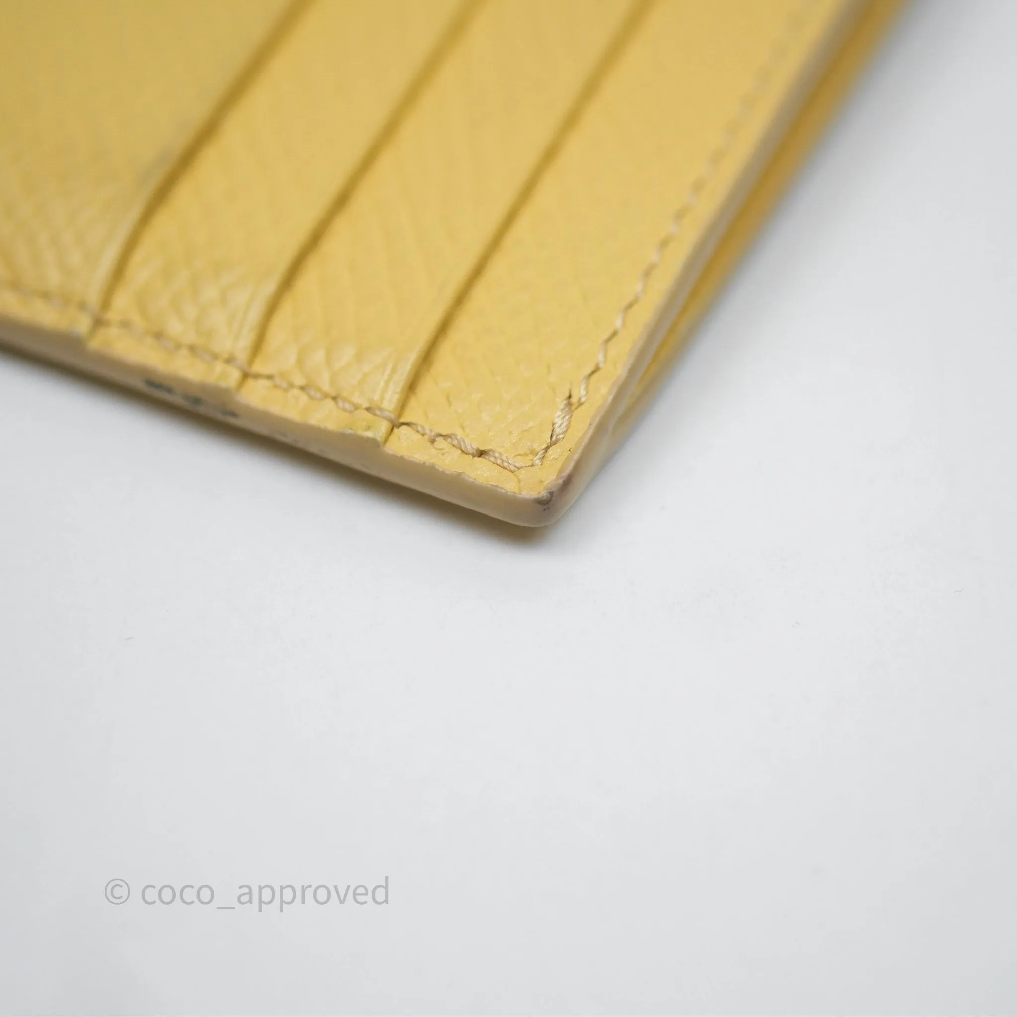 Celine Zipped Card Holder in Grained Calfskin Yellow