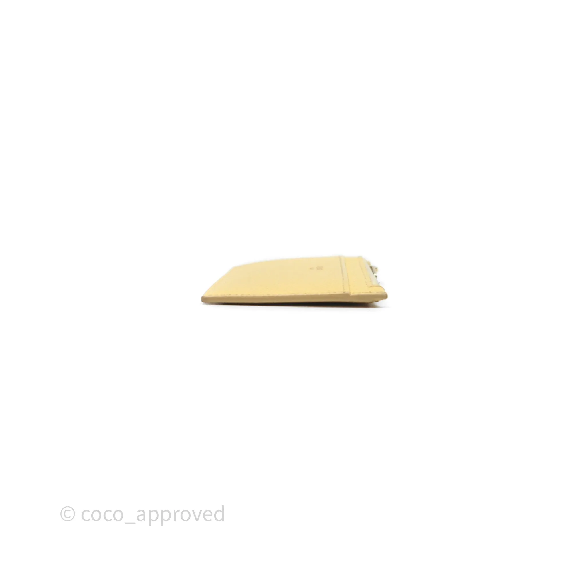 Celine Zipped Card Holder in Grained Calfskin Yellow