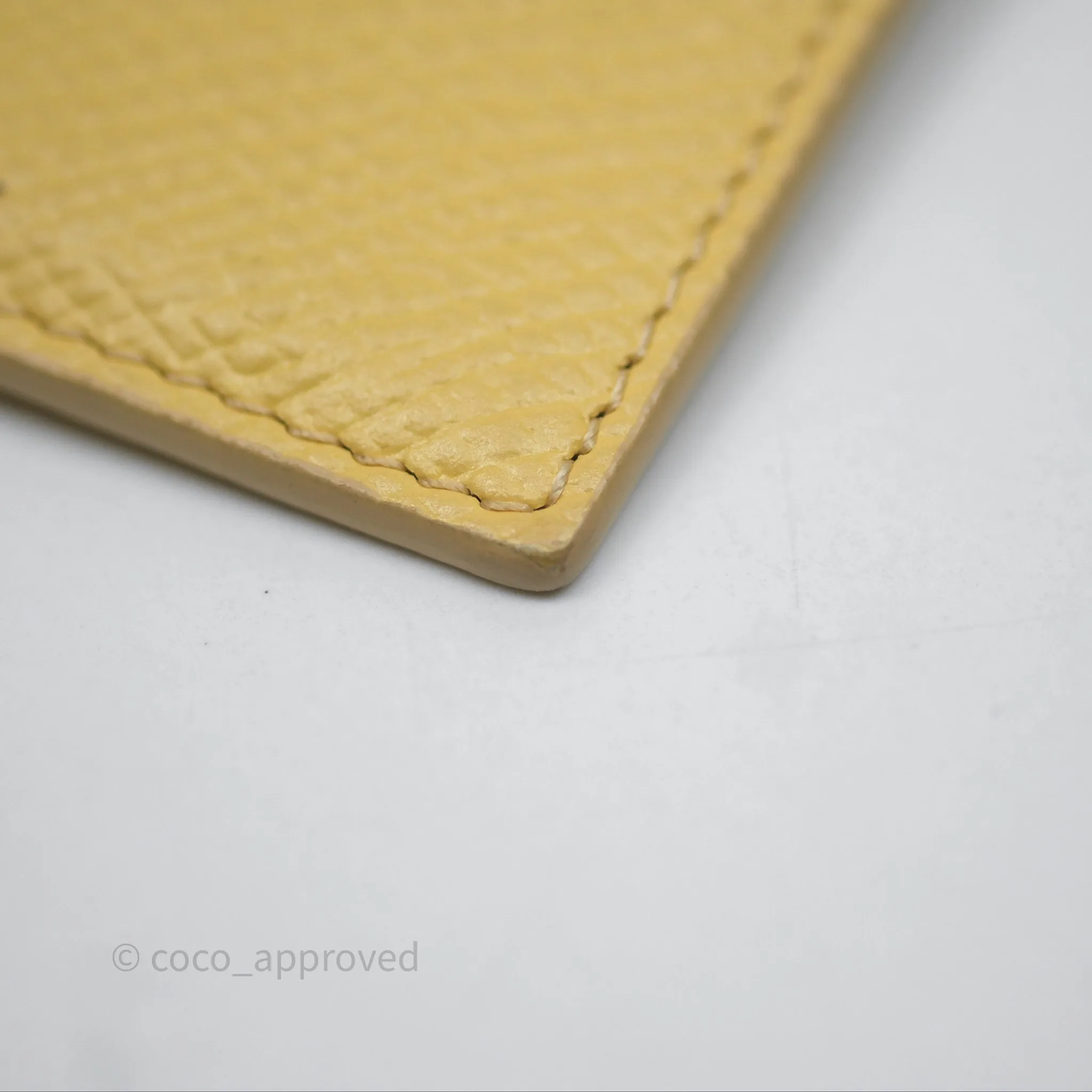 Celine Zipped Card Holder in Grained Calfskin Yellow