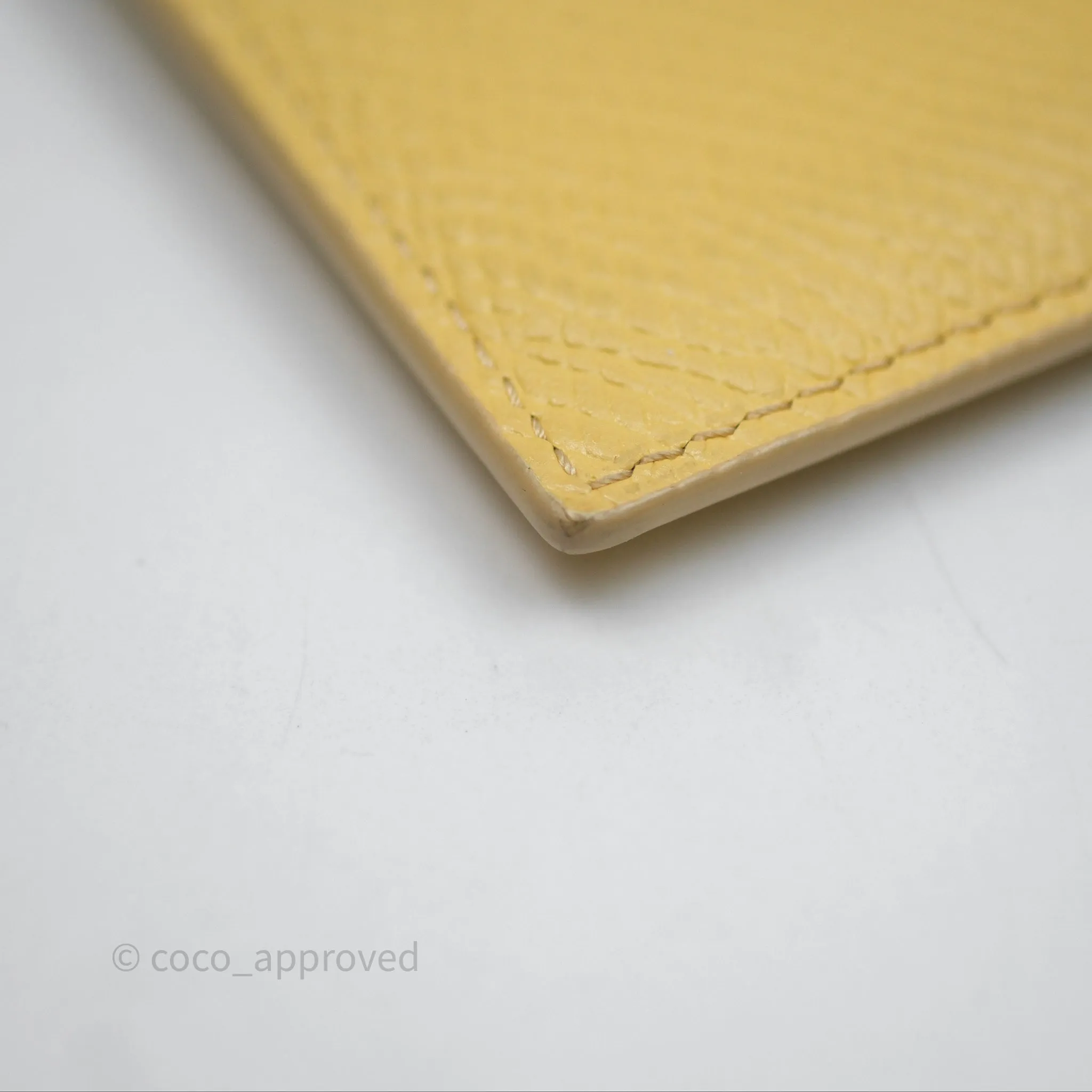Celine Zipped Card Holder in Grained Calfskin Yellow