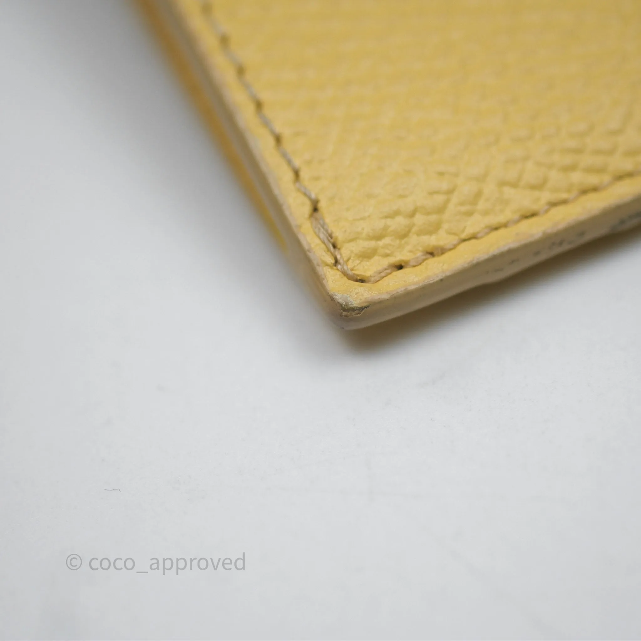 Celine Zipped Card Holder in Grained Calfskin Yellow