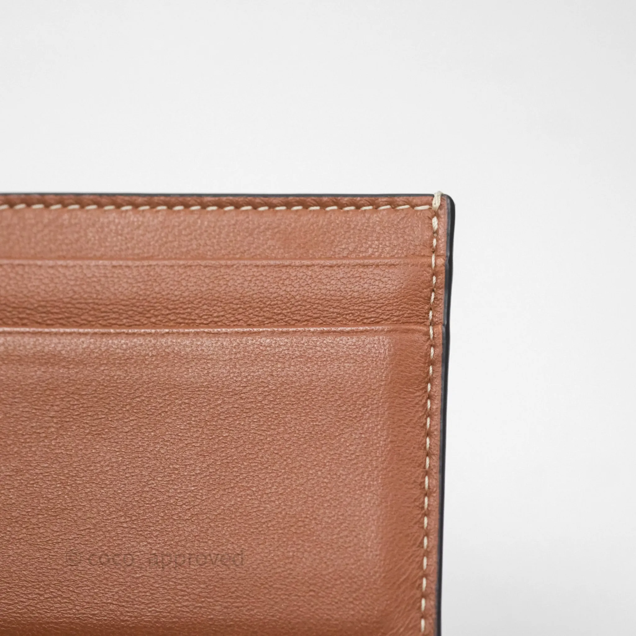 Celine Zipped Purse with Removable Card Holder in Tan Triomphe Canvas/ Lambskin