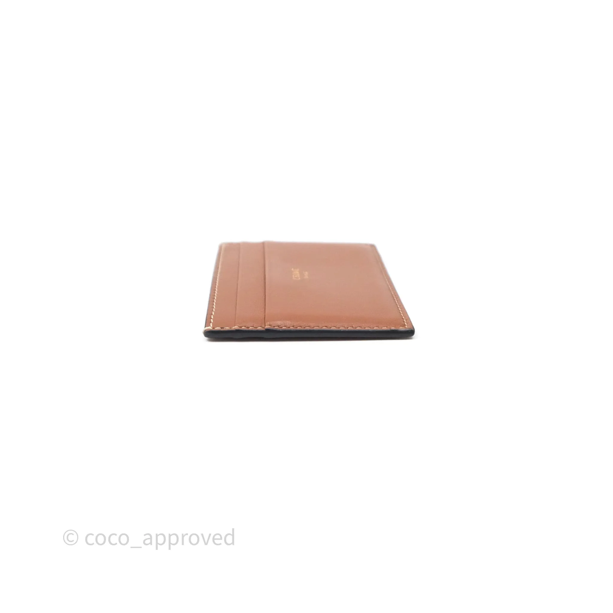 Celine Zipped Purse with Removable Card Holder in Tan Triomphe Canvas/ Lambskin