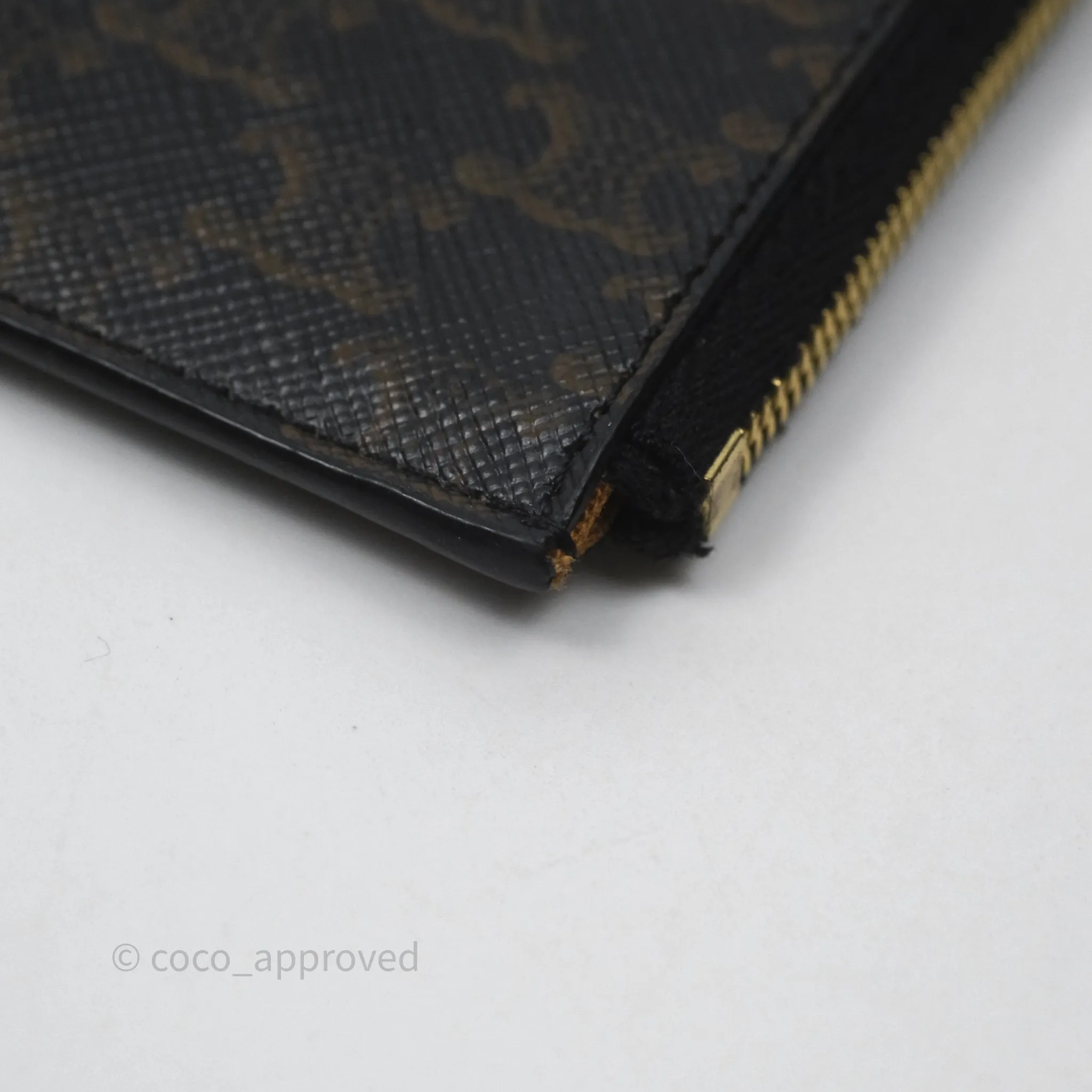 Celine Zipped Purse with Removable Card Holder in Tan Triomphe Canvas/ Lambskin