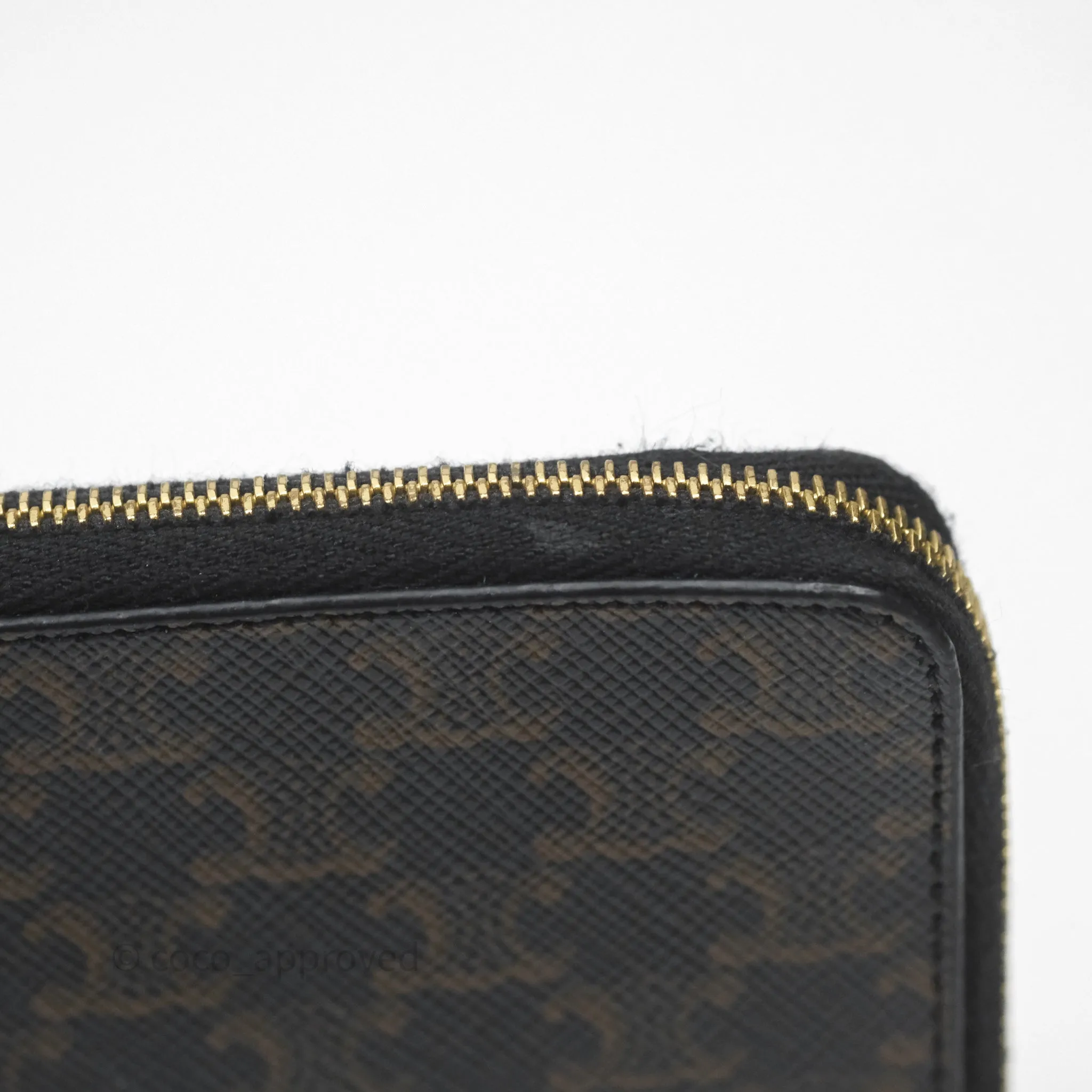 Celine Zipped Purse with Removable Card Holder in Tan Triomphe Canvas/ Lambskin