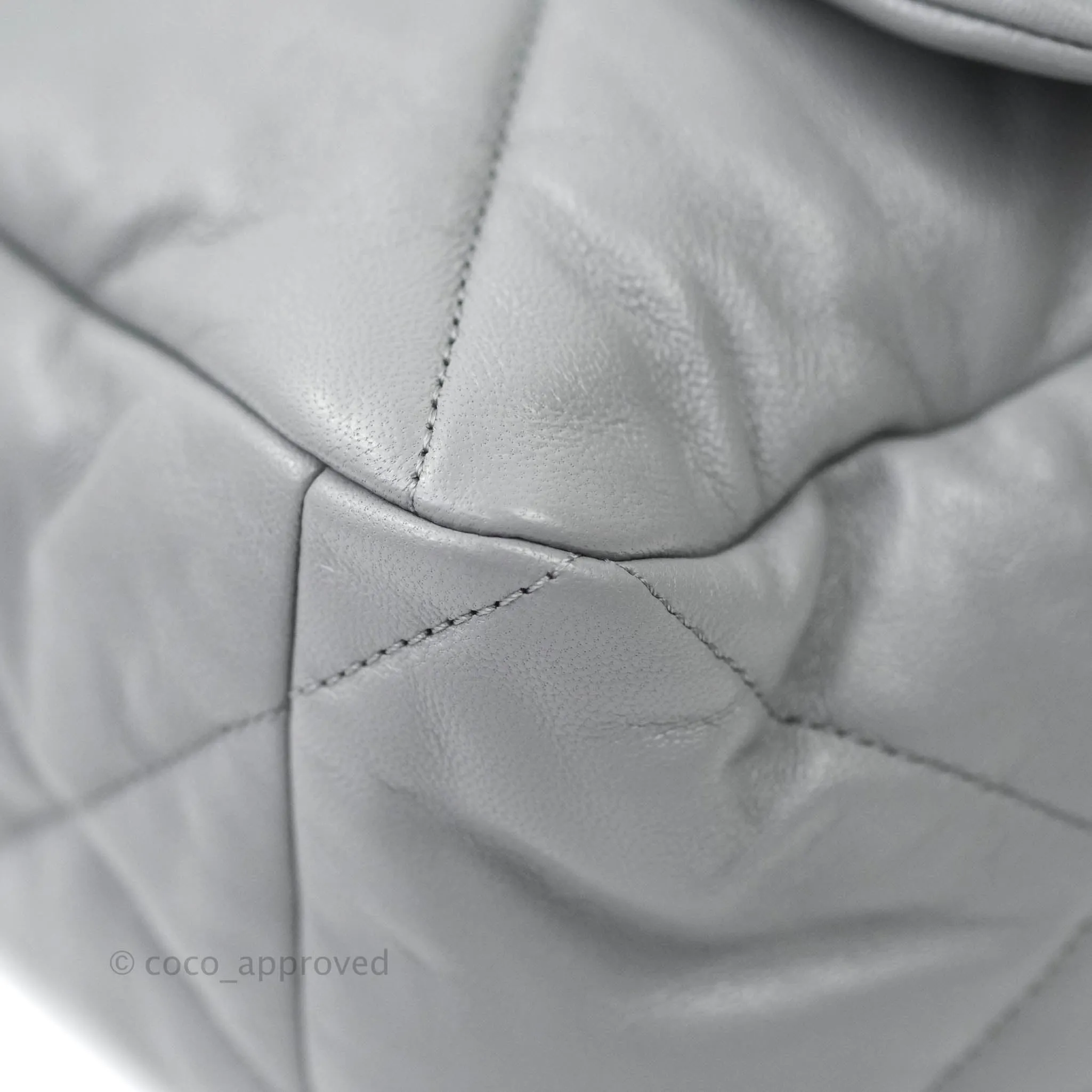 Chanel 19 Large Grey Goatskin Mixed Hardware