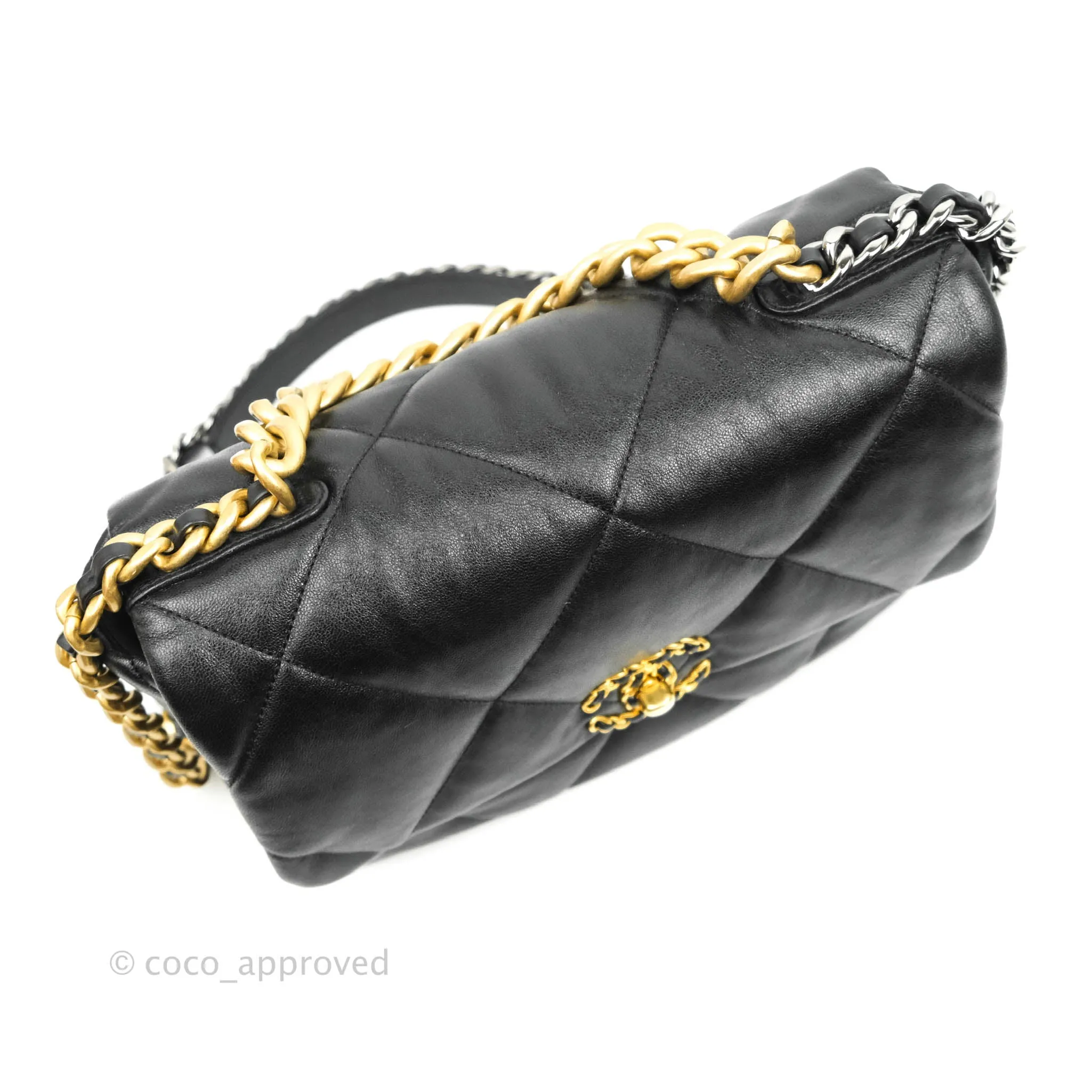 Chanel 19 Medium Black Goatskin Mixed Hardware