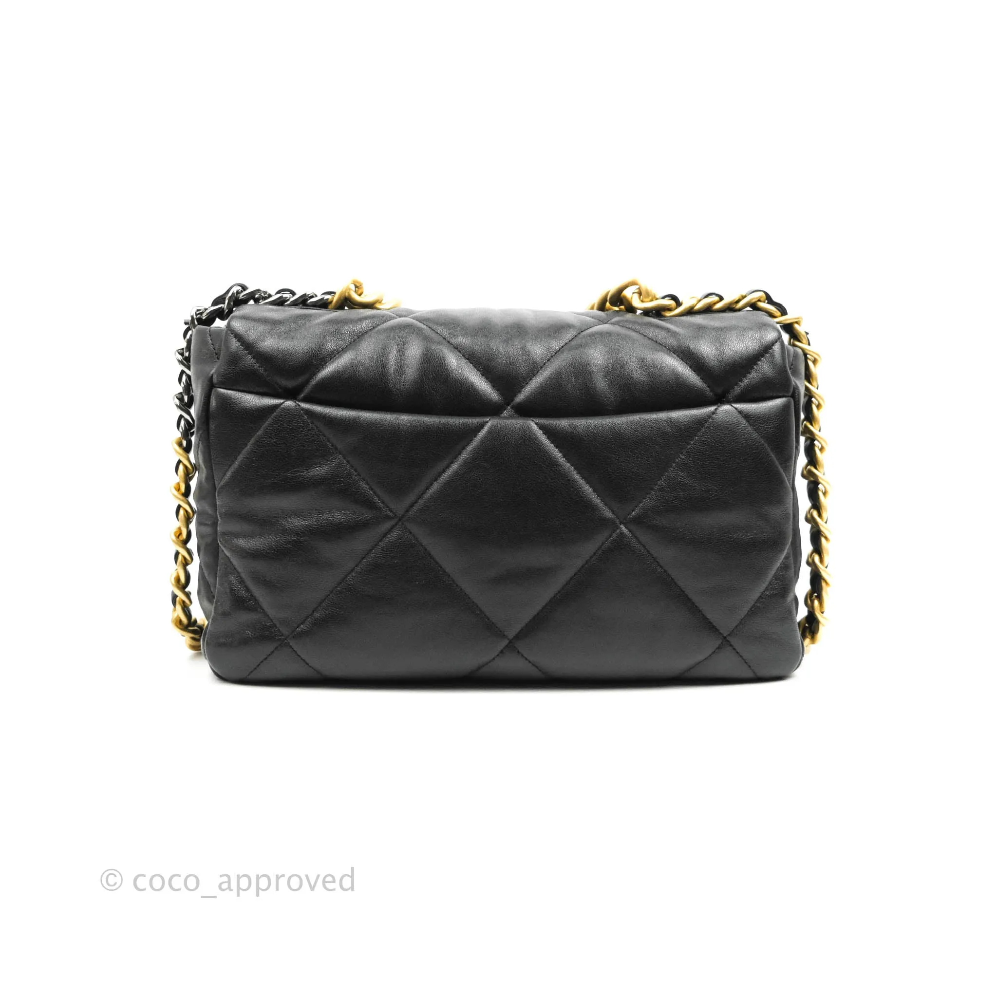 Chanel 19 Medium Black Goatskin Mixed Hardware