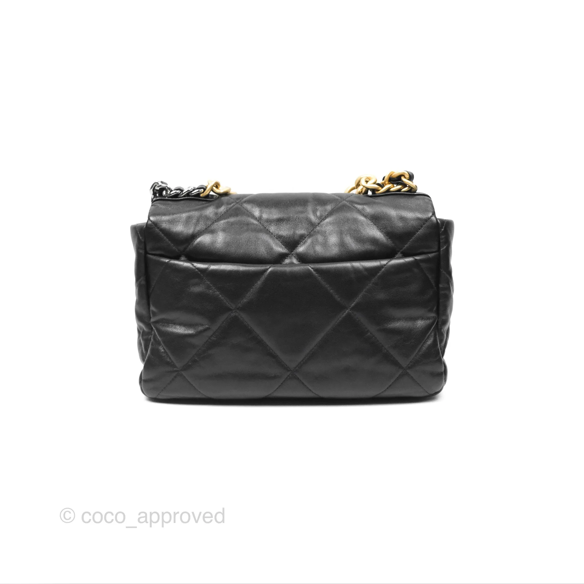 Chanel 19 Medium Black Goatskin Mixed Hardware