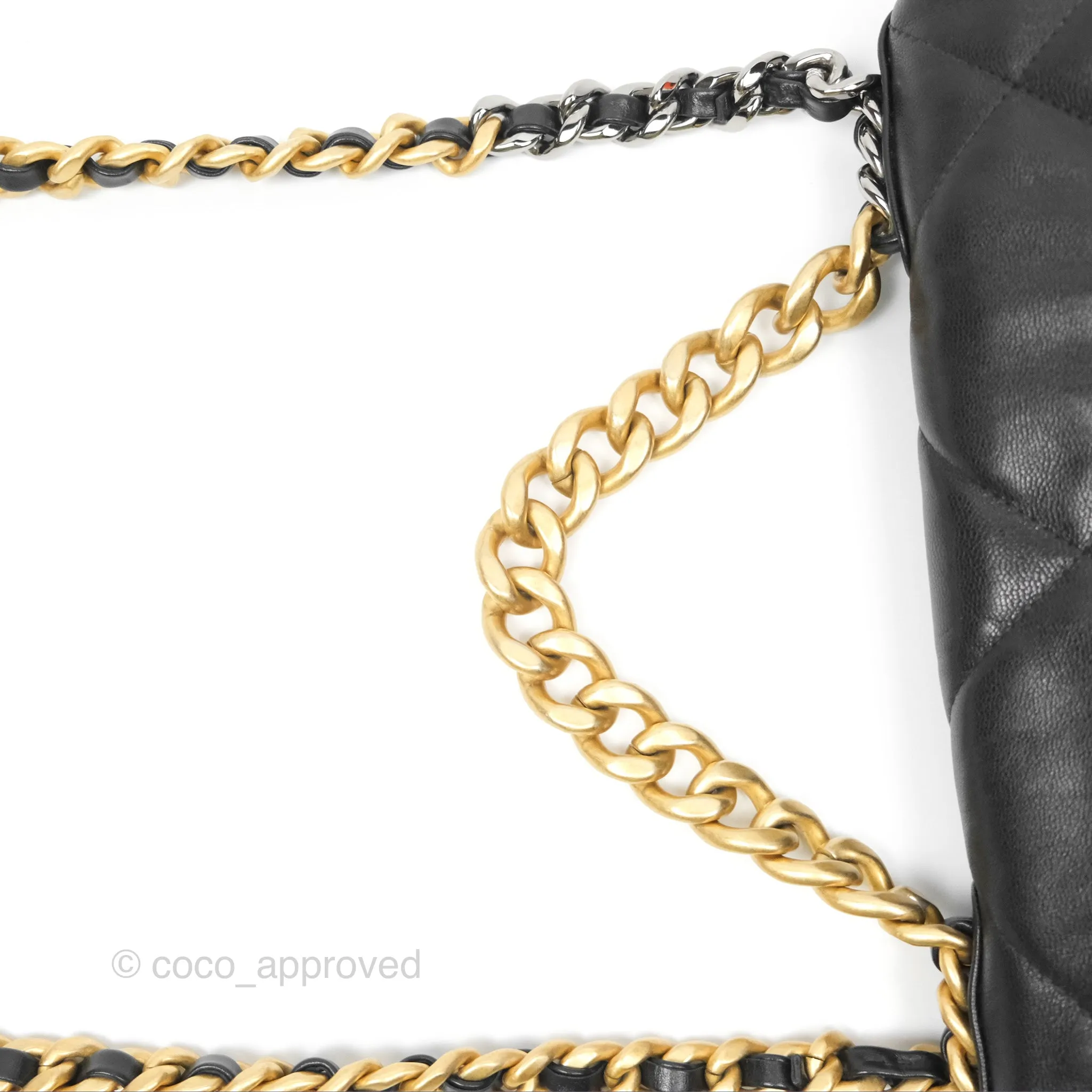 Chanel 19 Medium Black Goatskin Mixed Hardware
