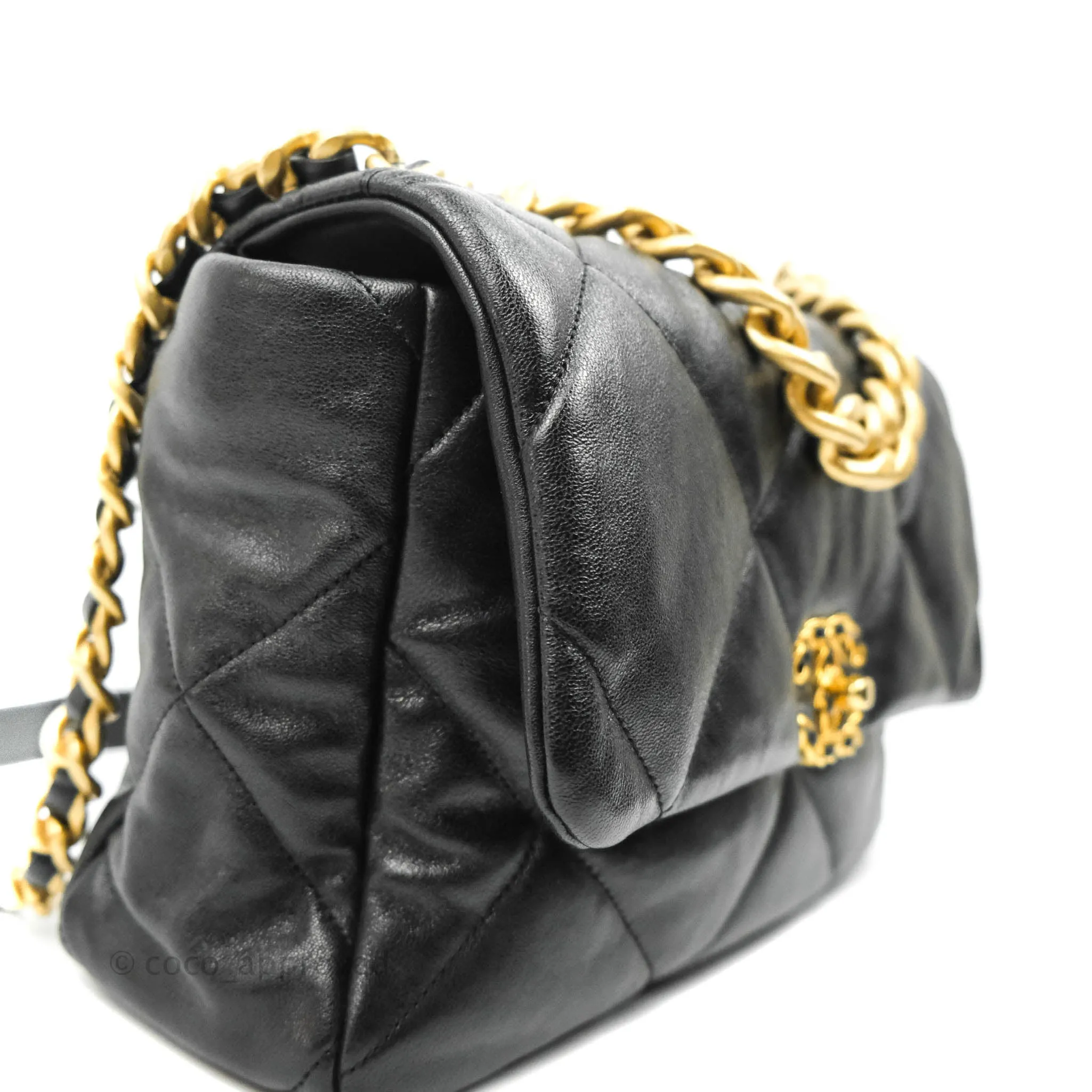Chanel 19 Medium Black Goatskin Mixed Hardware