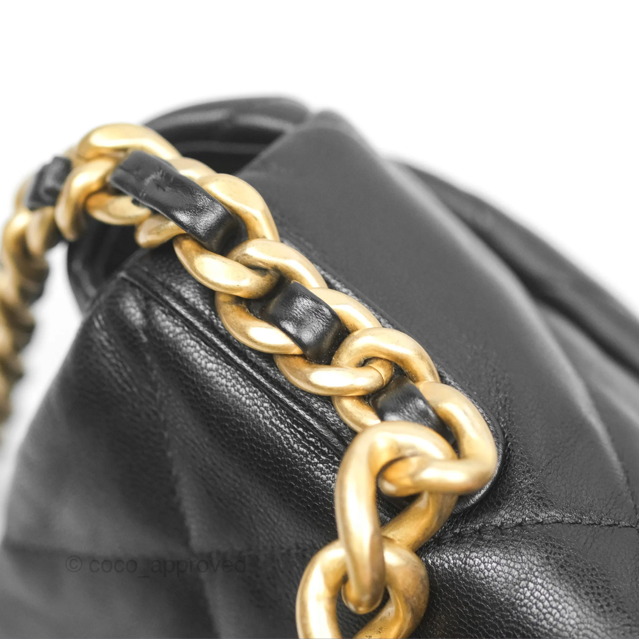 Chanel 19 Medium Black Goatskin Mixed Hardware