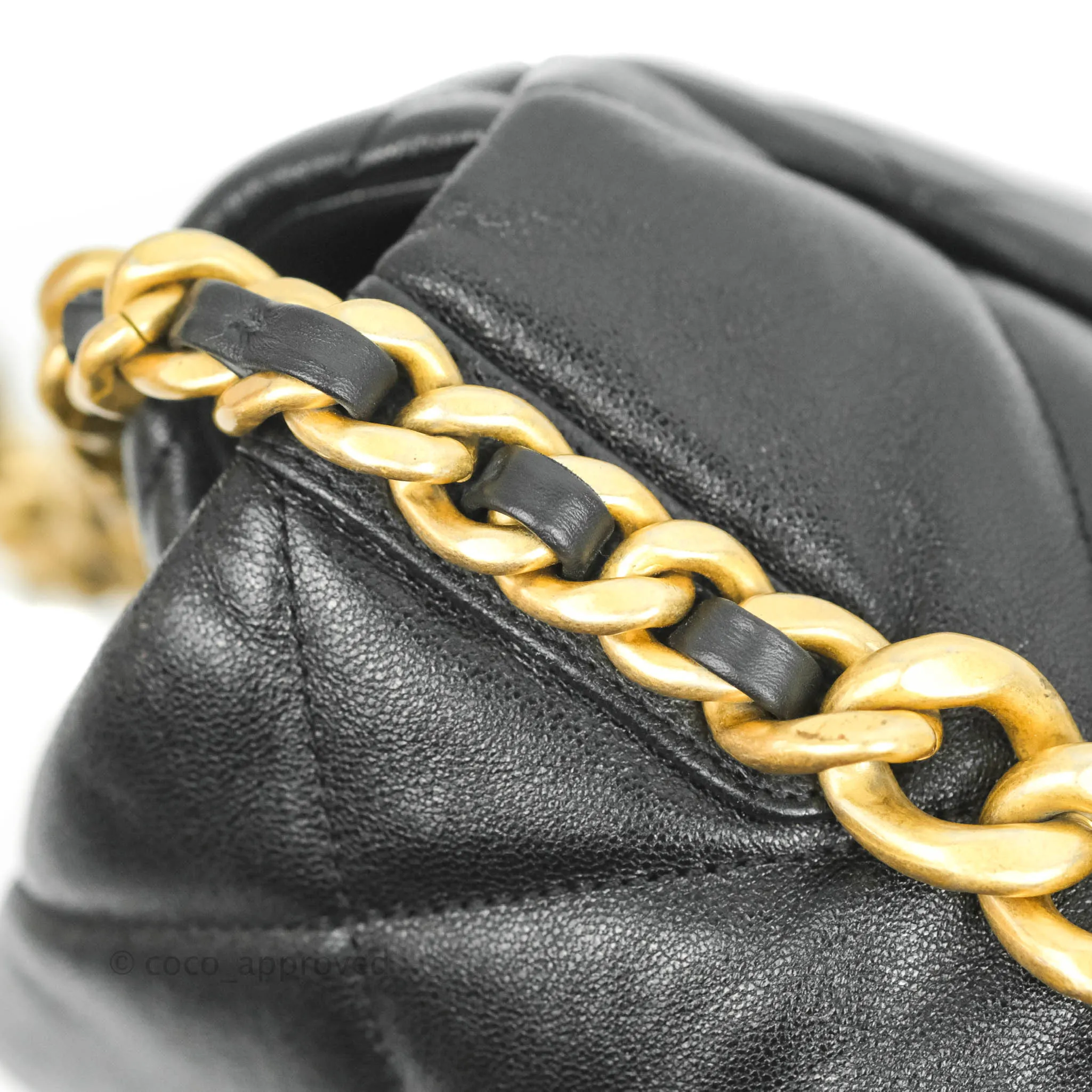 Chanel 19 Medium Black Goatskin Mixed Hardware