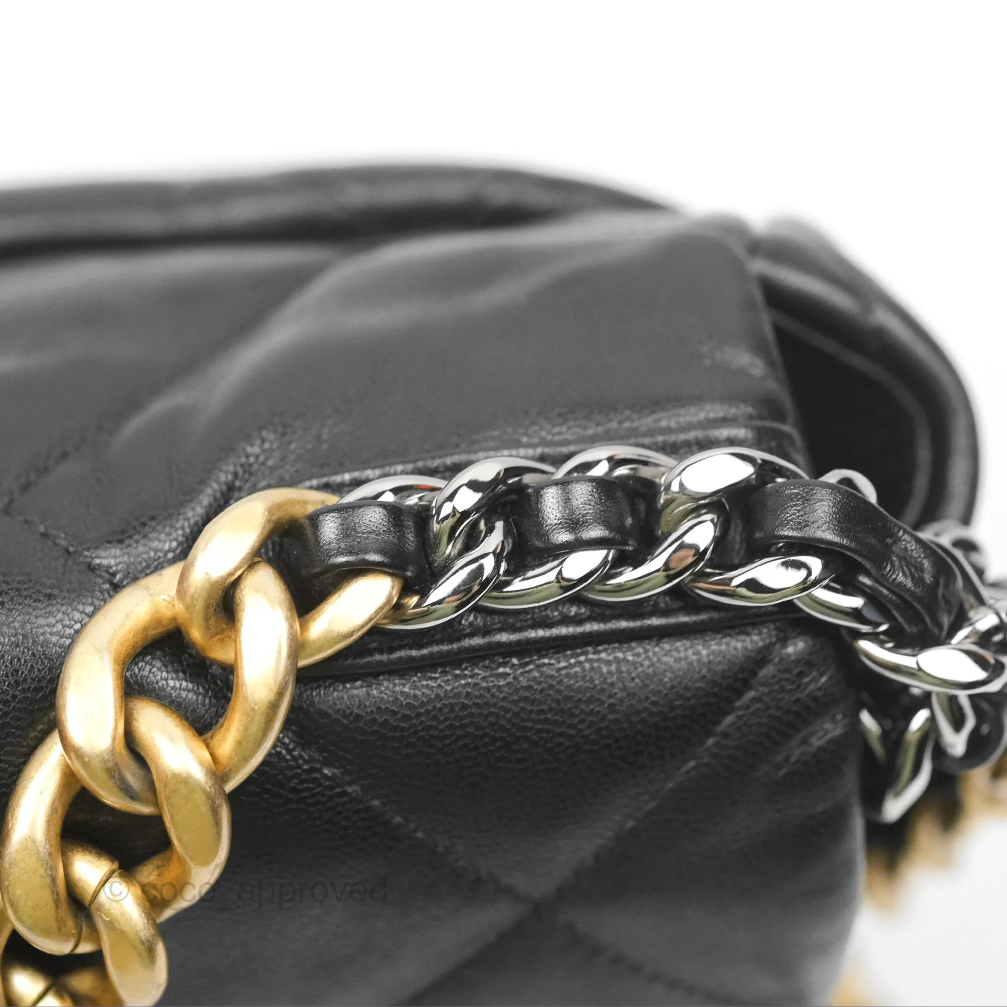 Chanel 19 Medium Black Goatskin Mixed Hardware