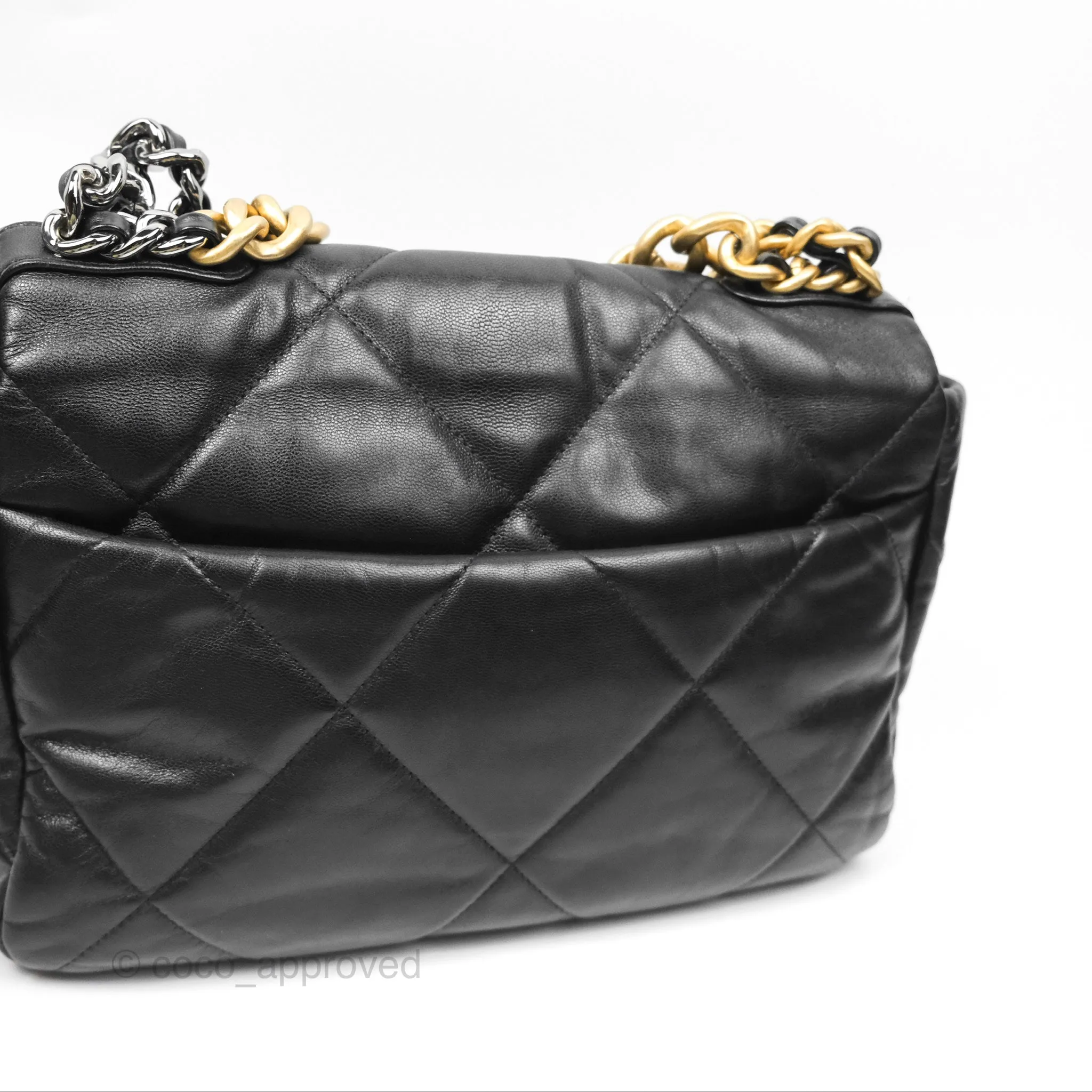 Chanel 19 Medium Black Goatskin Mixed Hardware