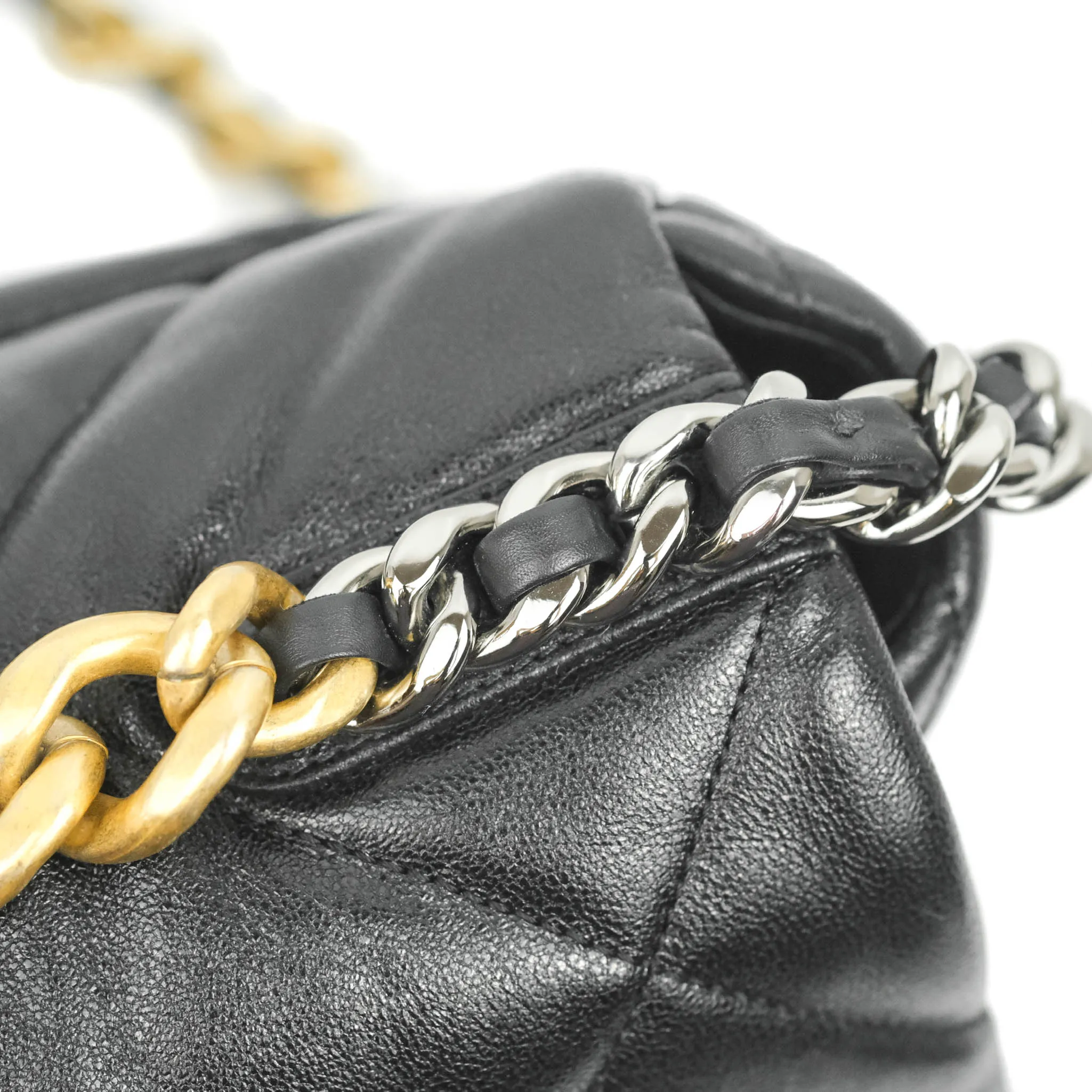 Chanel 19 Medium Black Goatskin Mixed Hardware