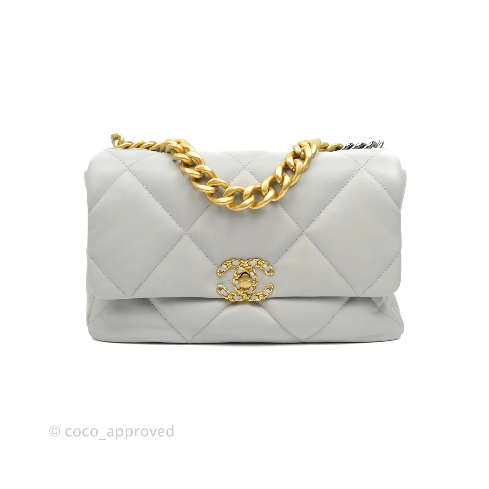 Chanel 19 Medium Grey Lambskin Mixed Hardware 21A
