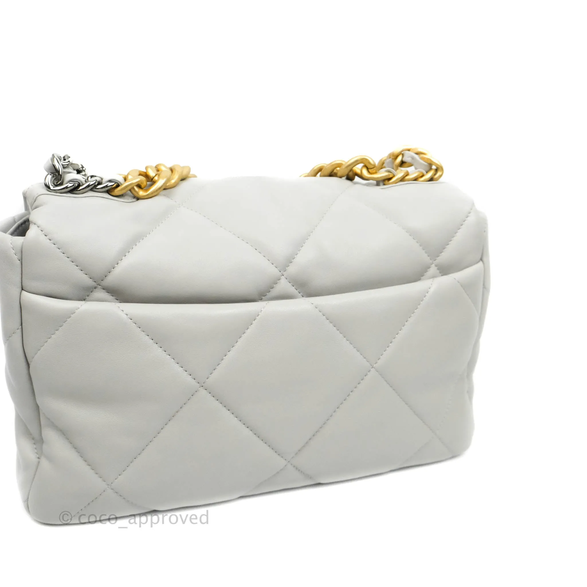 Chanel 19 Medium Grey Lambskin Mixed Hardware 21A