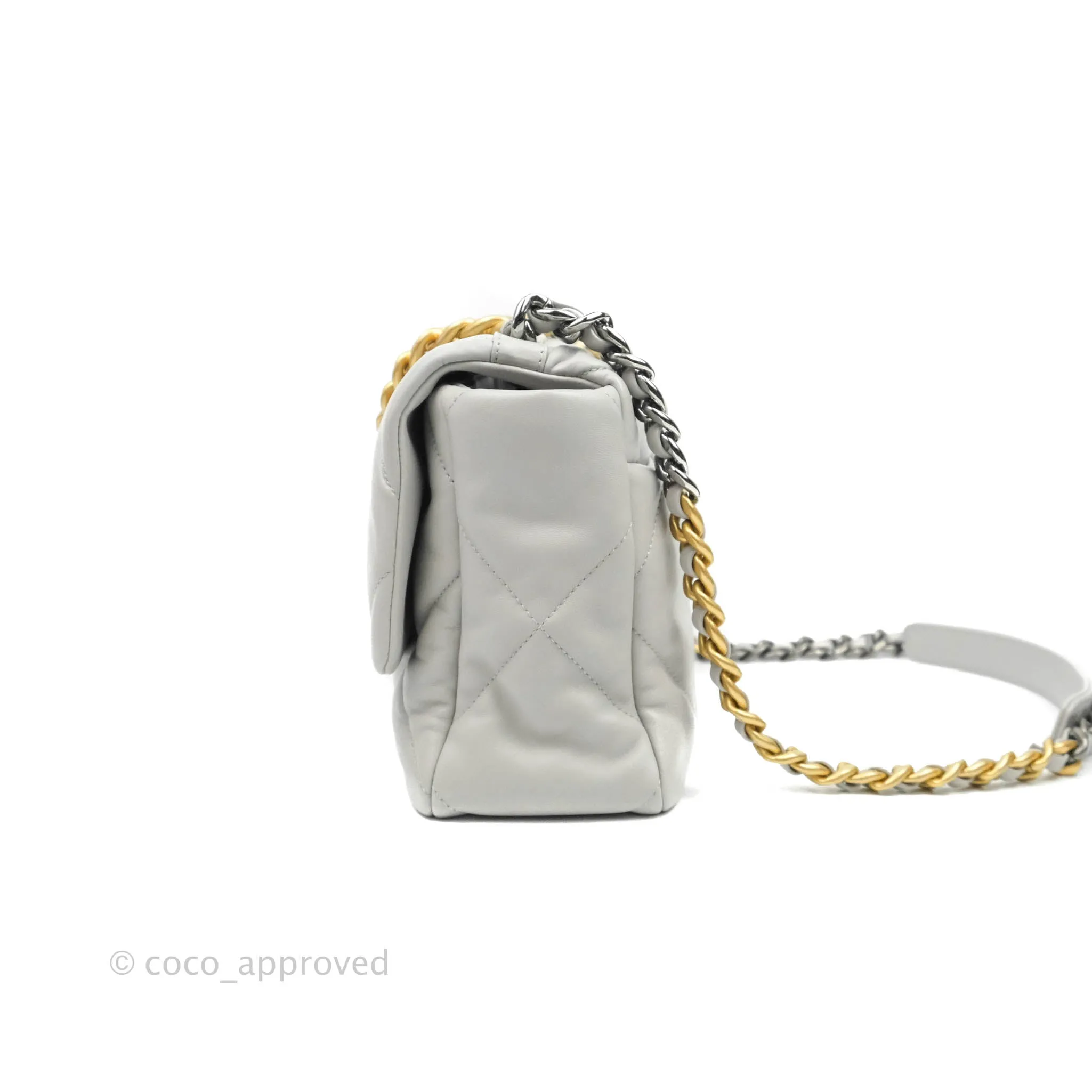 Chanel 19 Medium Grey Lambskin Mixed Hardware 21A