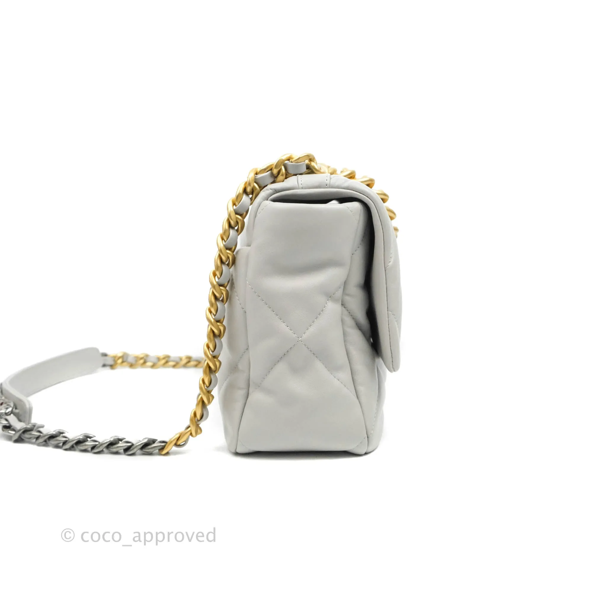 Chanel 19 Medium Grey Lambskin Mixed Hardware 21A