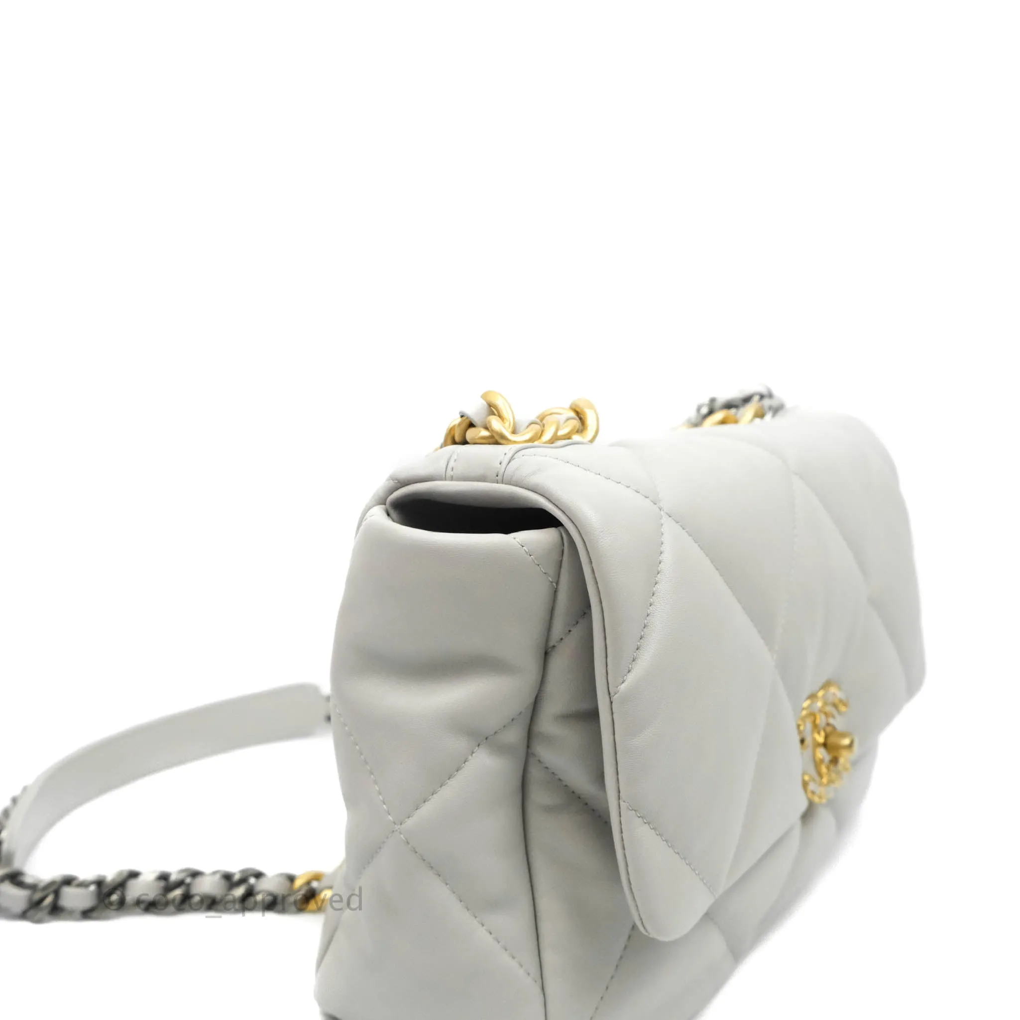 Chanel 19 Medium Grey Lambskin Mixed Hardware 21A