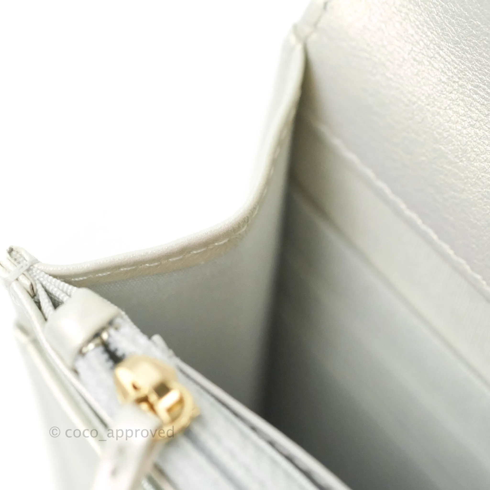 Chanel 19 Quilted Wallet on Chain WOC Iridescent White Mixed Hardware