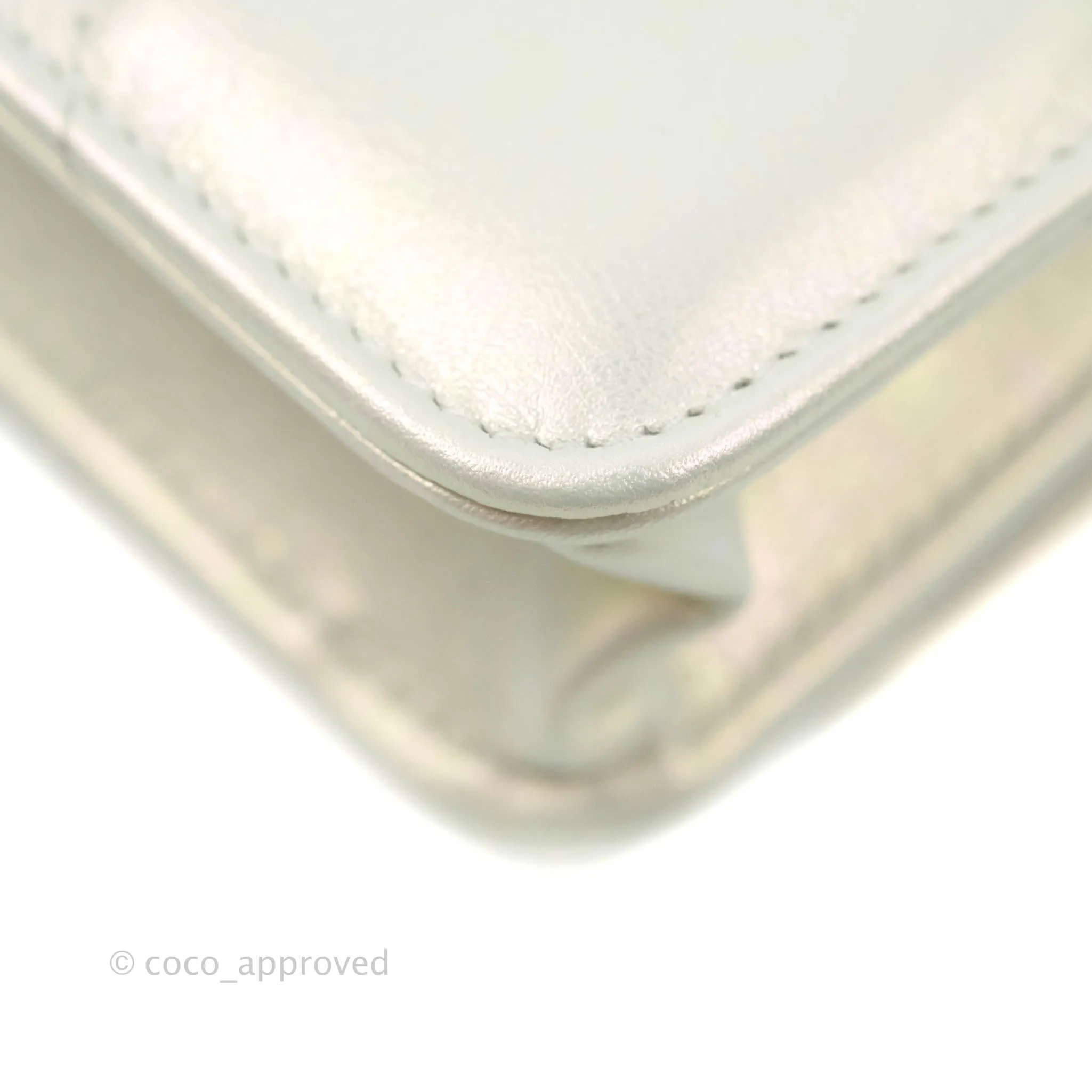 Chanel 19 Quilted Wallet on Chain WOC Iridescent White Mixed Hardware