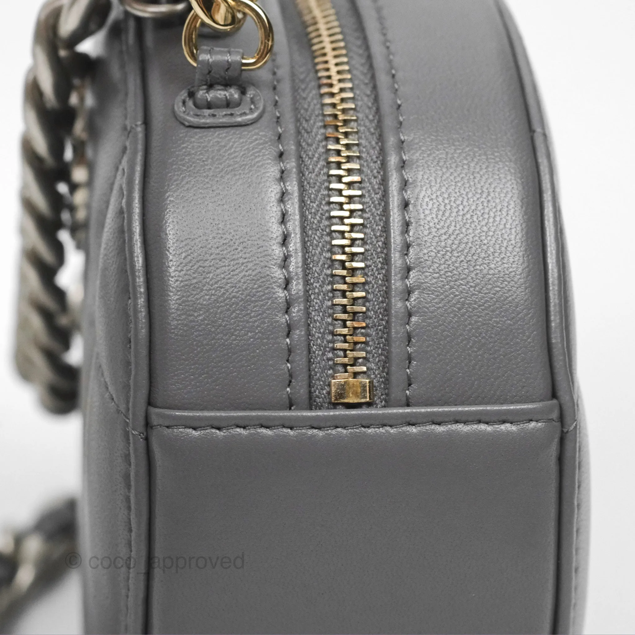 Chanel 19 Round Clutch With Chain Grey Mixed Hardware