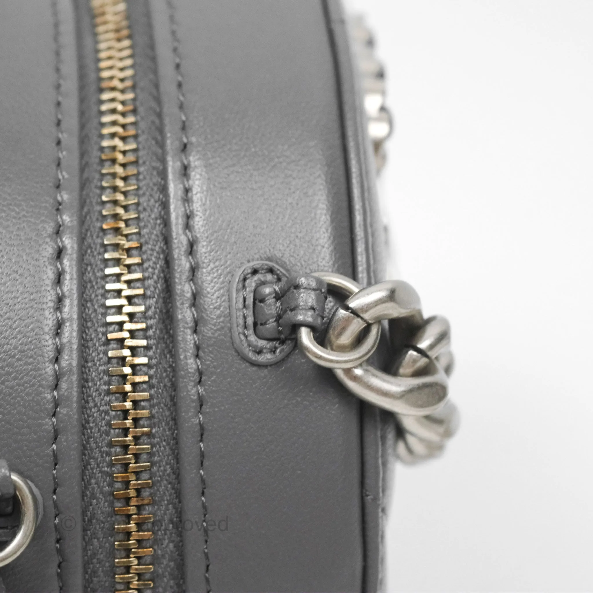 Chanel 19 Round Clutch With Chain Grey Mixed Hardware