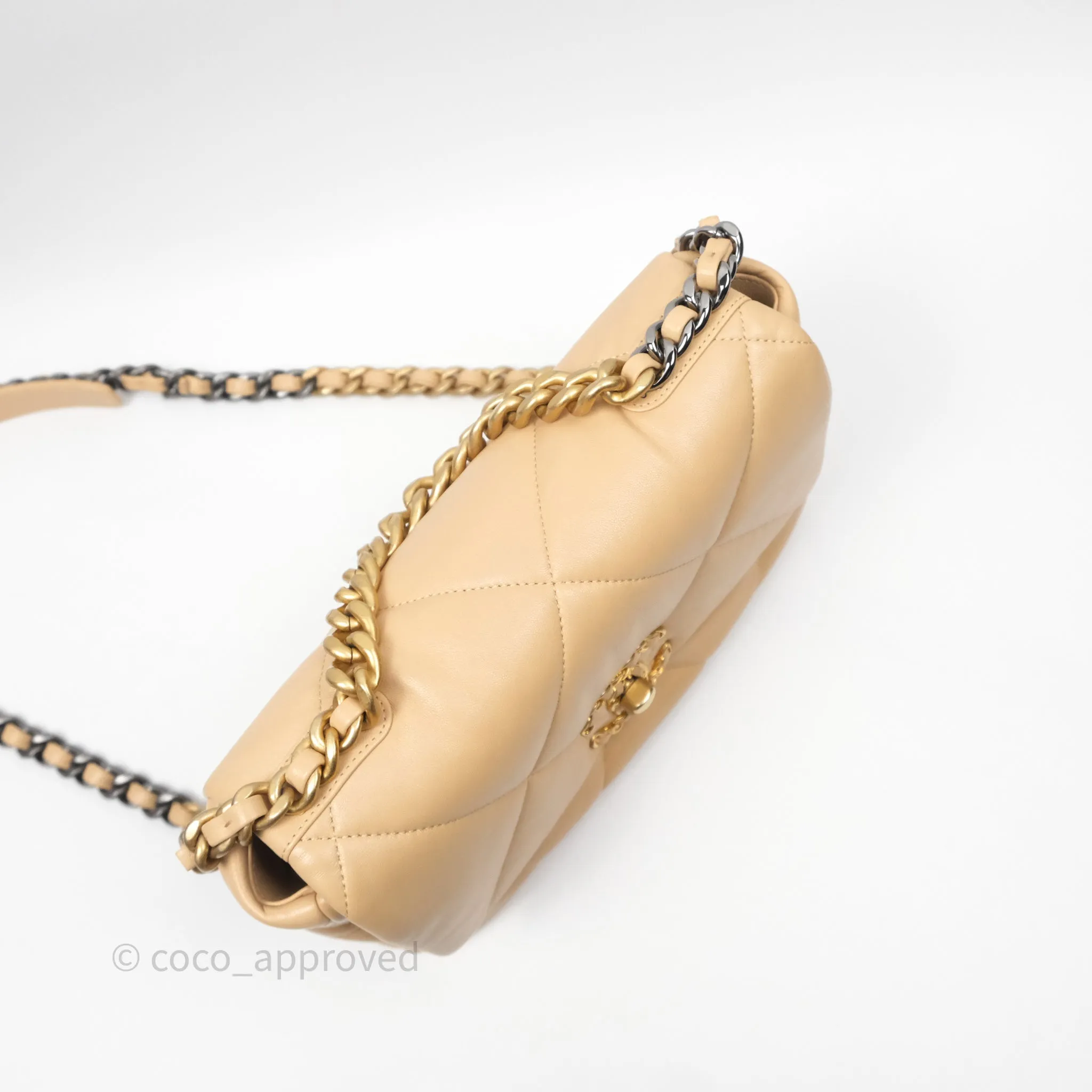 Chanel 19 Small Beige Mixed Hardware
