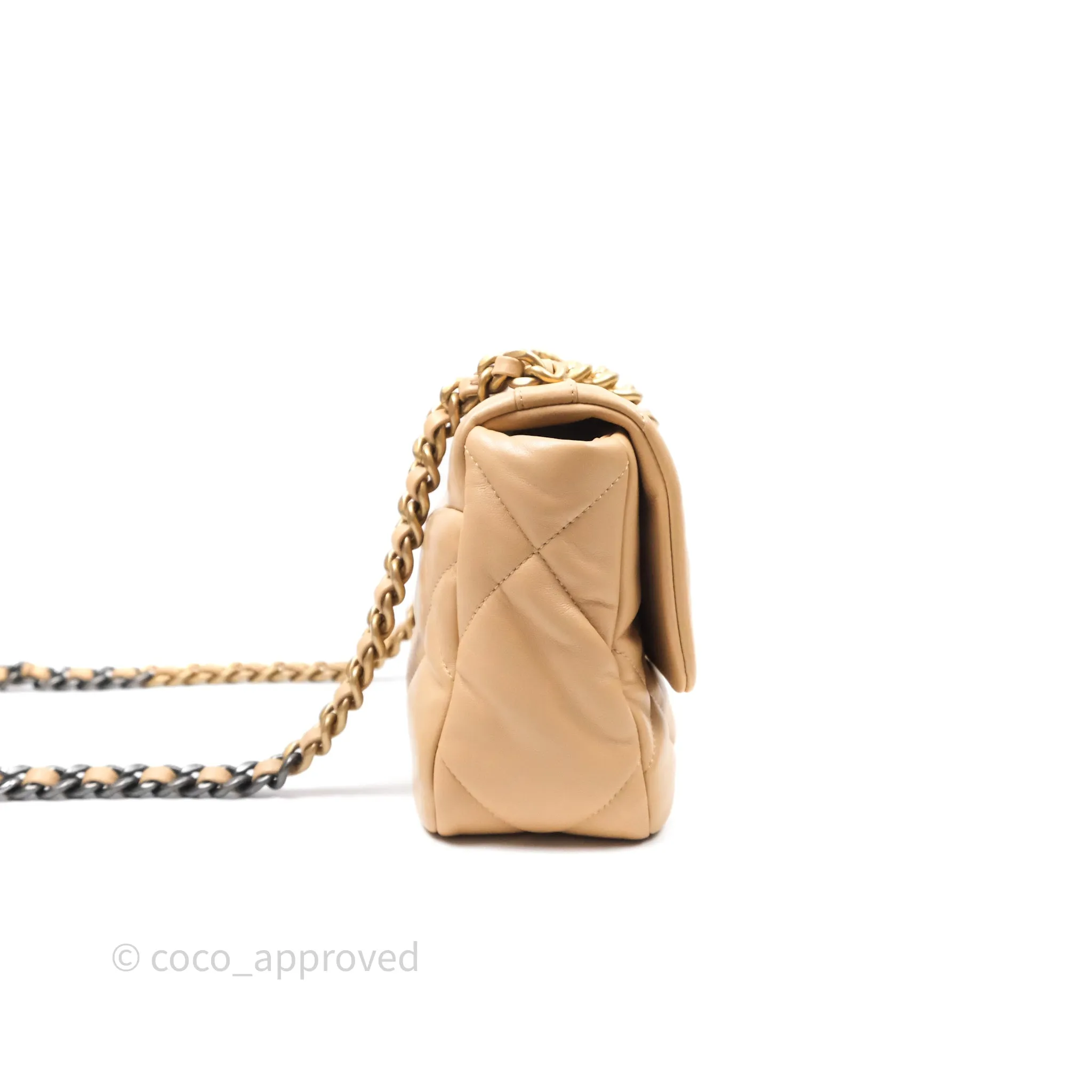 Chanel 19 Small Beige Mixed Hardware