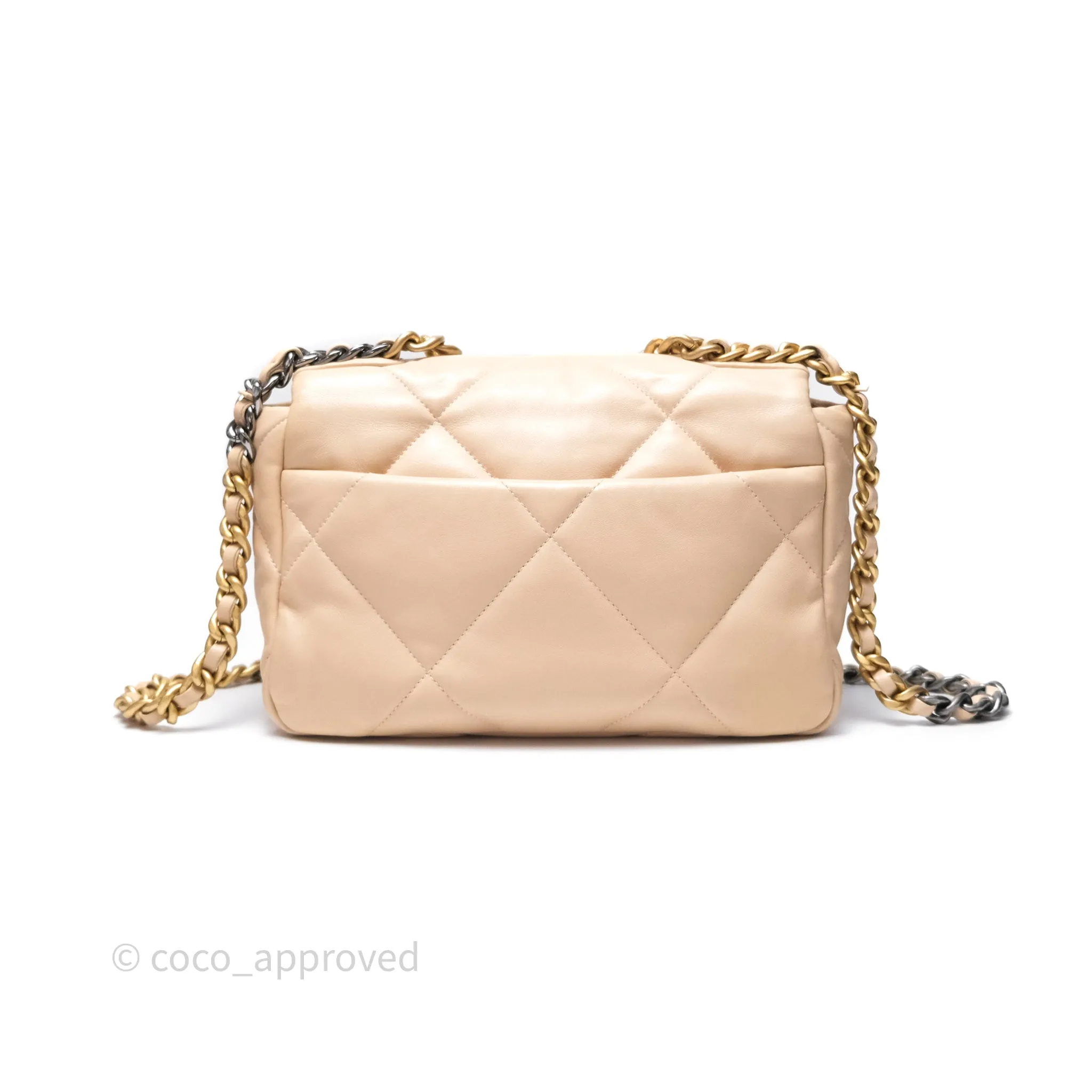 Chanel 19 Small Beige Mixed Hardware