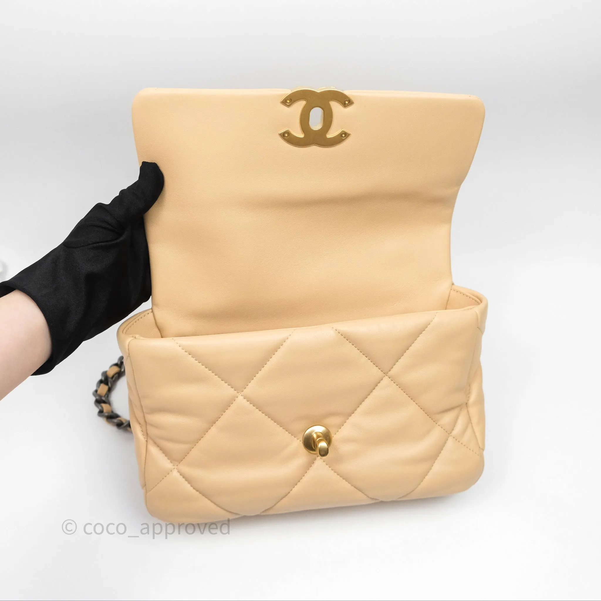Chanel 19 Small Beige Mixed Hardware