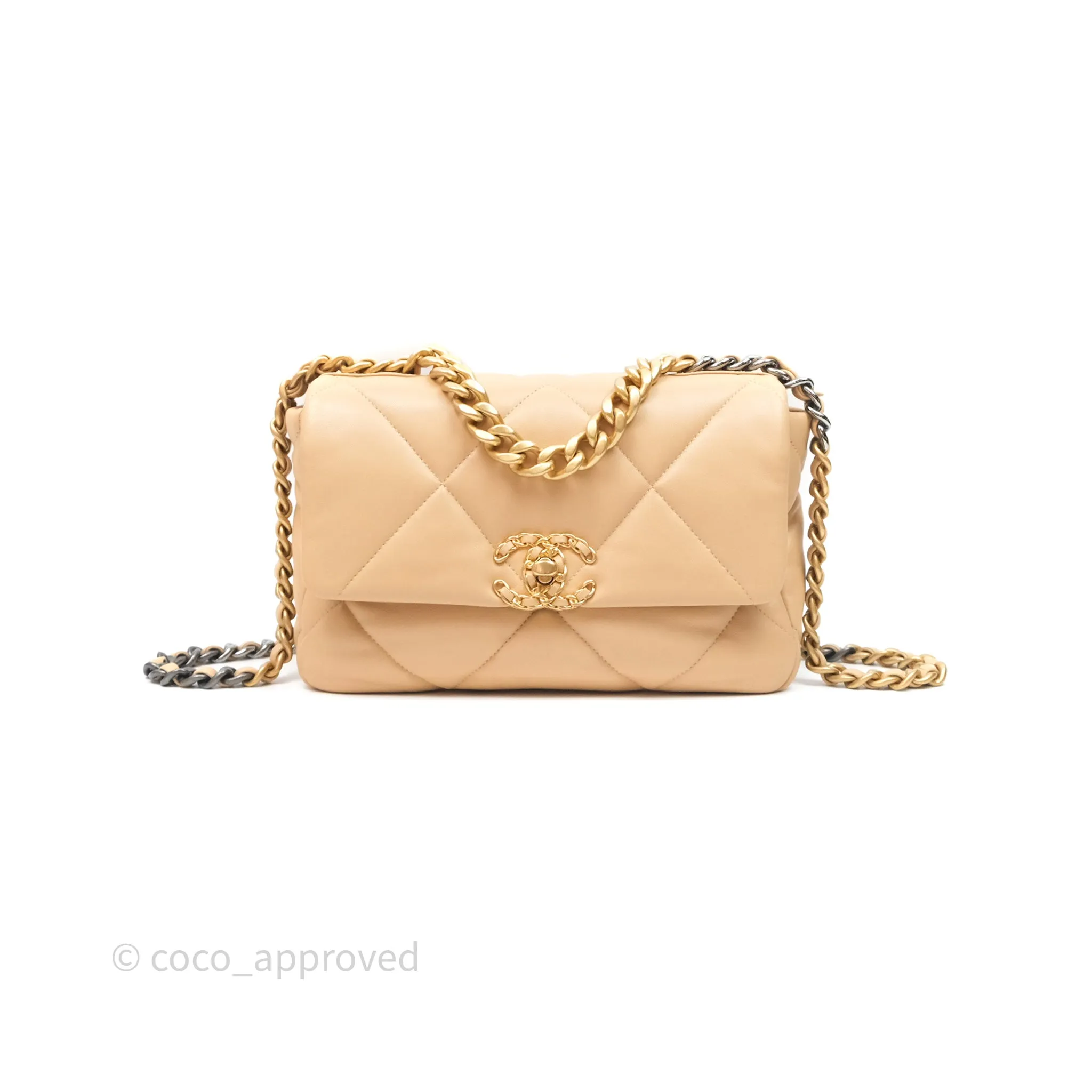 Chanel 19 Small Beige Mixed Hardware