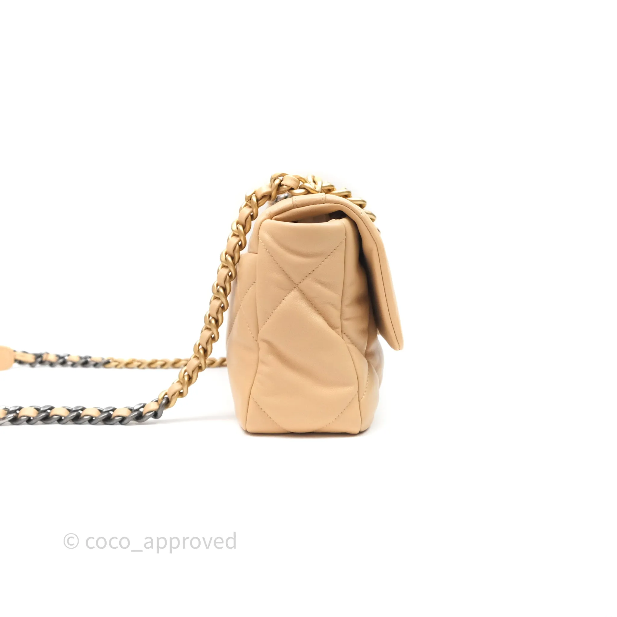 Chanel 19 Small Beige Mixed Hardware