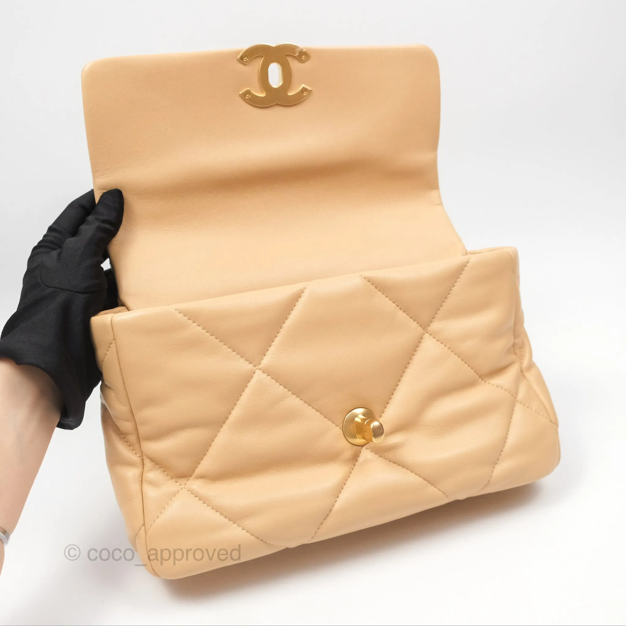 Chanel 19 Small Beige Mixed Hardware
