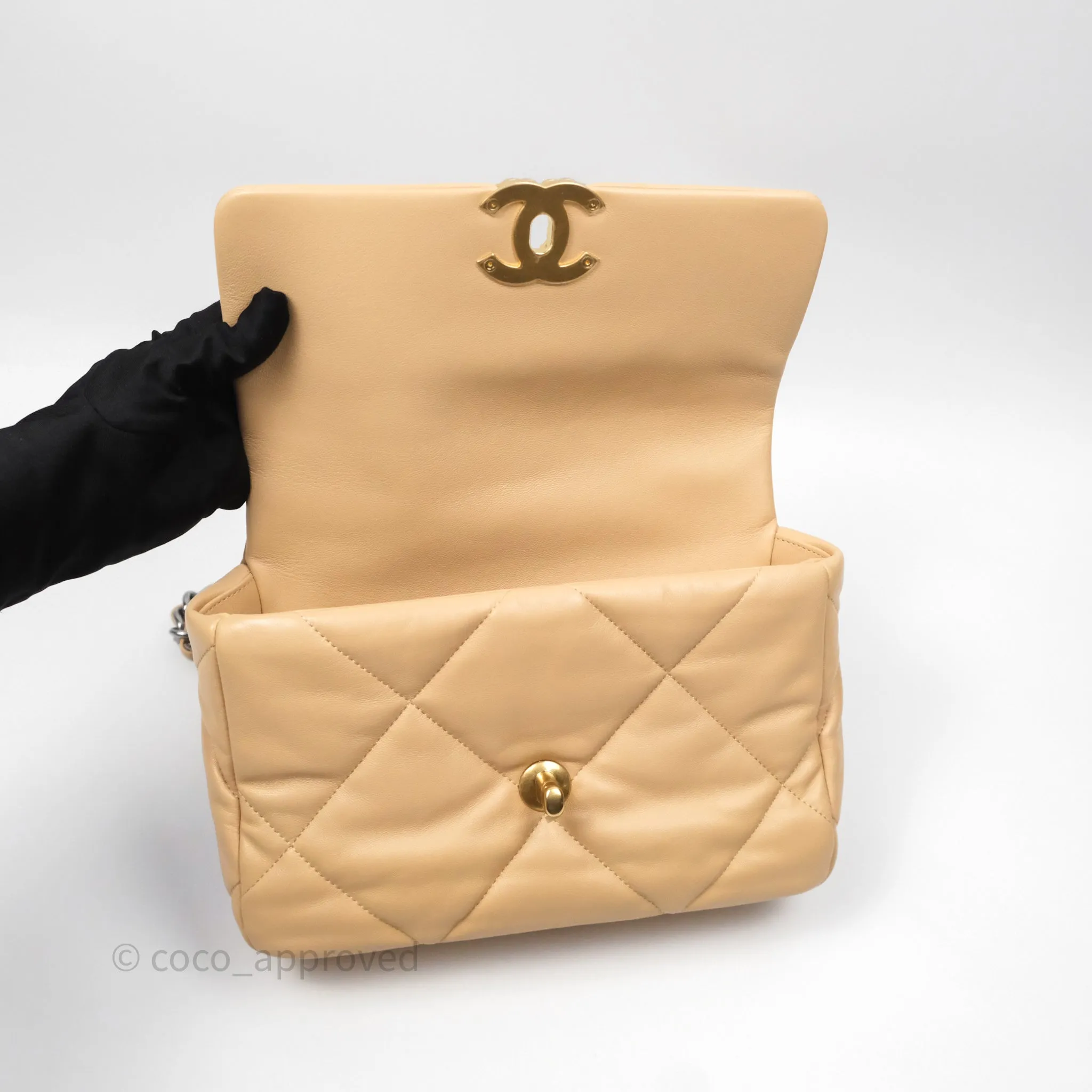 Chanel 19 Small Beige Mixed Hardware