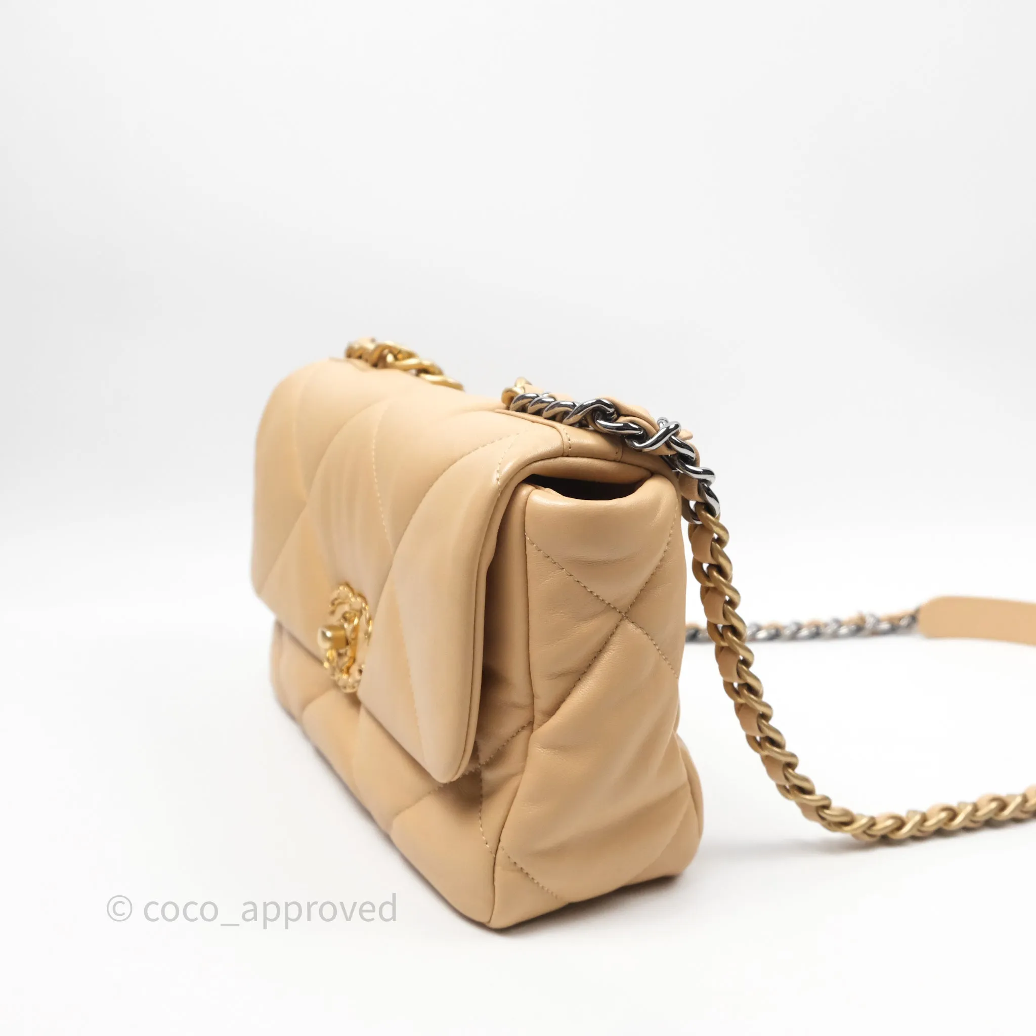 Chanel 19 Small Beige Mixed Hardware